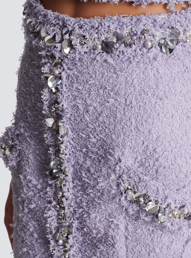 Tweed skirt with embroidered details 7