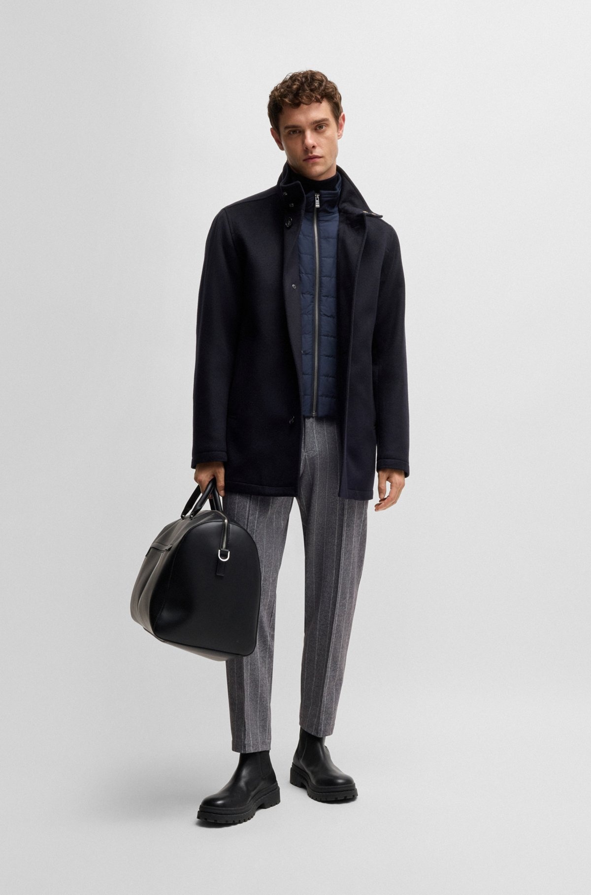 RELAXED-FIT SHORT COAT IN WOOL AND CASHMERE - 4