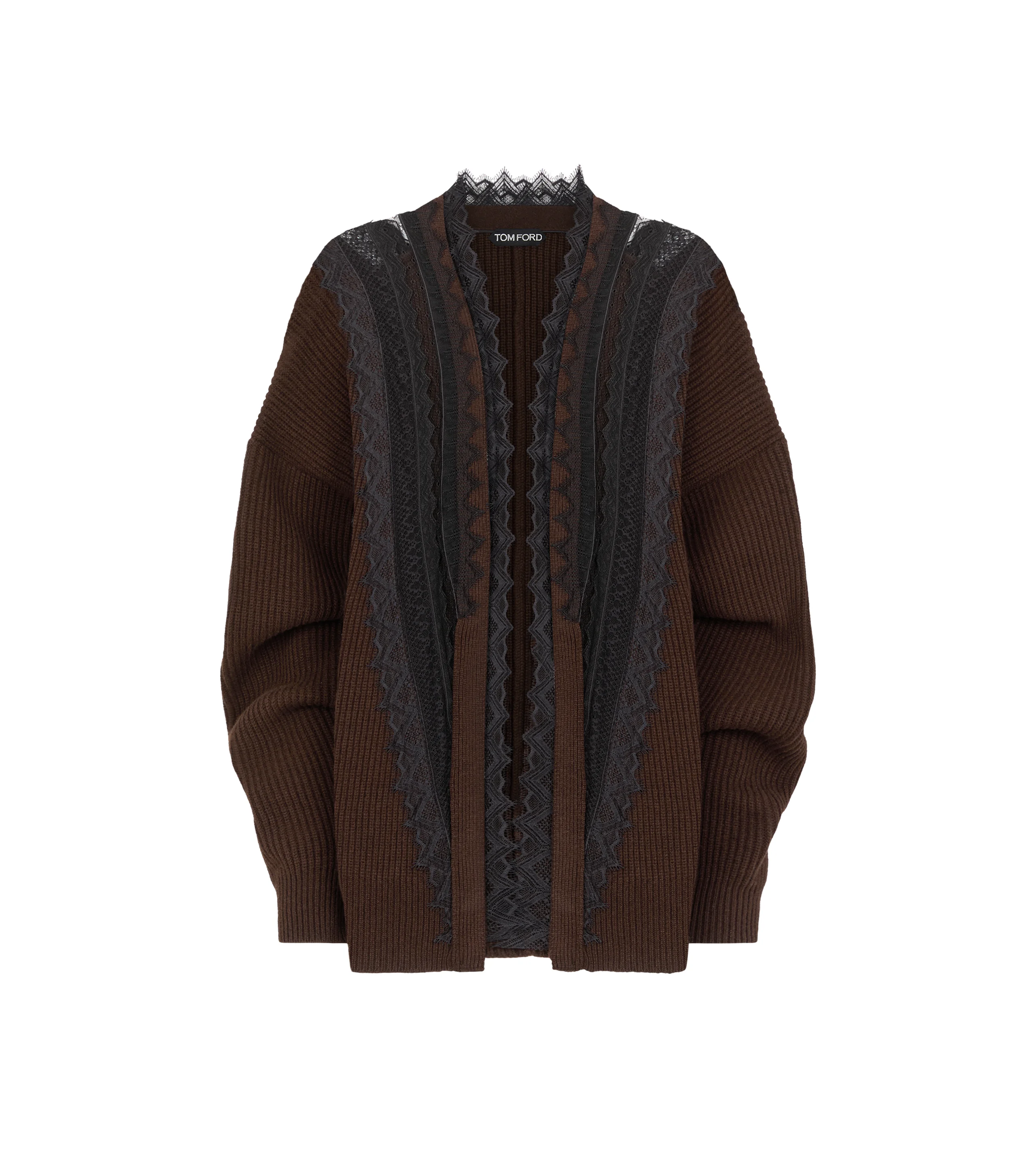 SCULPTURAL CARDIGAN WITH LAYERED V-NECK INSERT - 1