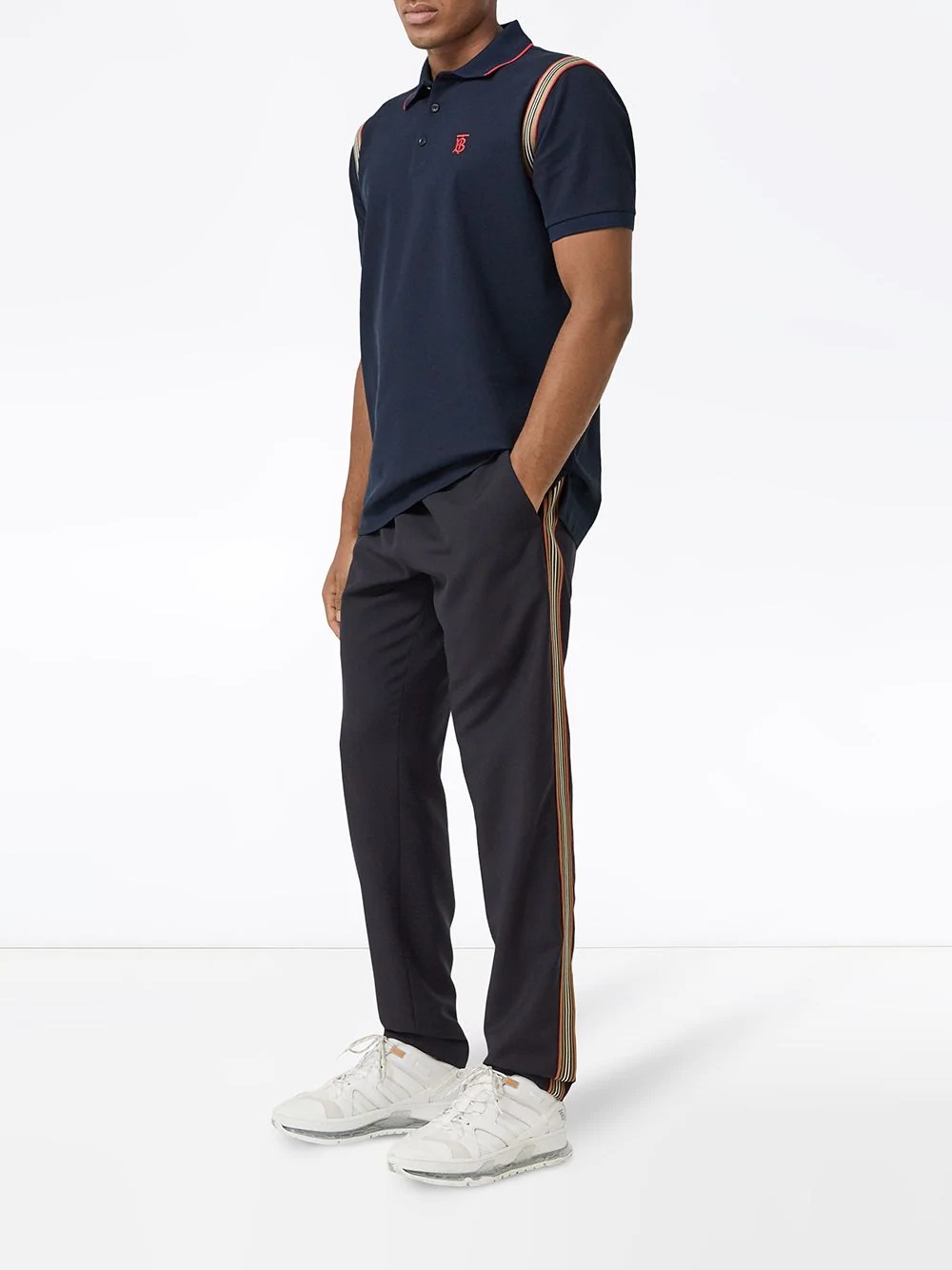 stripe trim track pants - 2