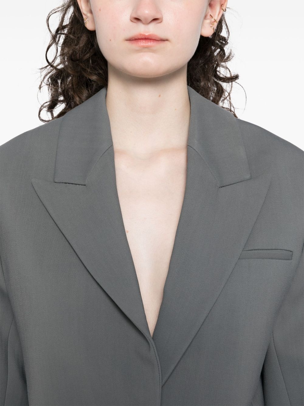 cropped boxy fit blazer - 5