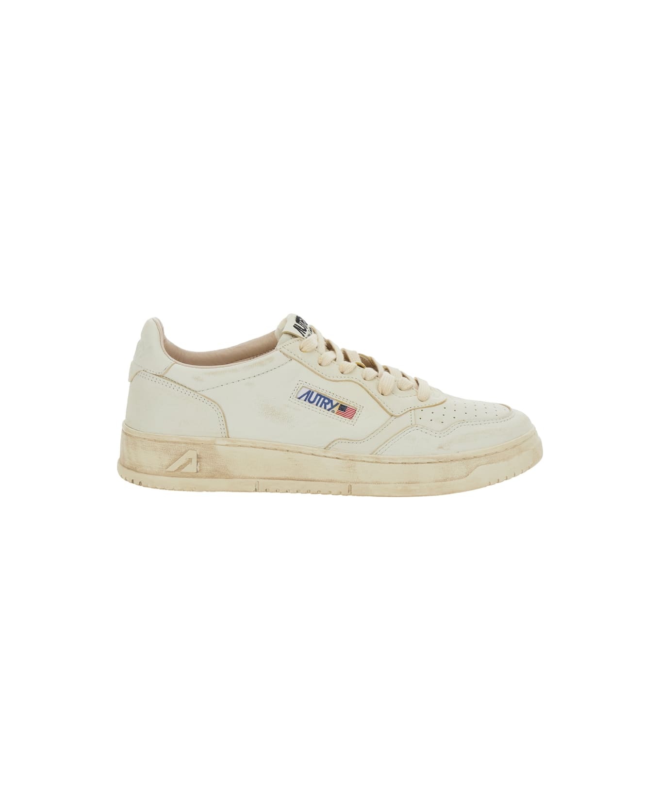 'medalist Low' White Low Sneakers With Logo Detail In Leather Man - 1