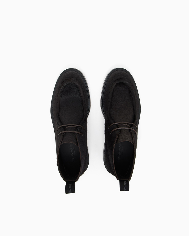 CALFSKIN PONY HAIR CHUKKA BOOTS 3