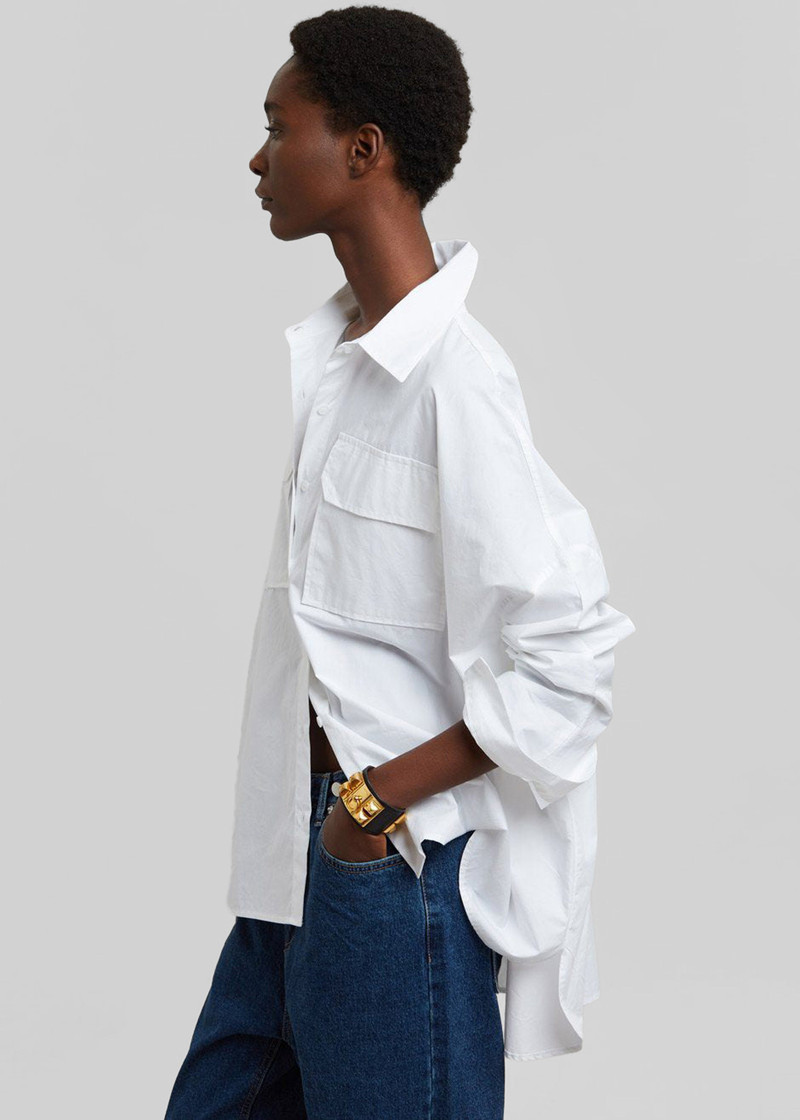 Elara Oversized Shirt - Optic White 3