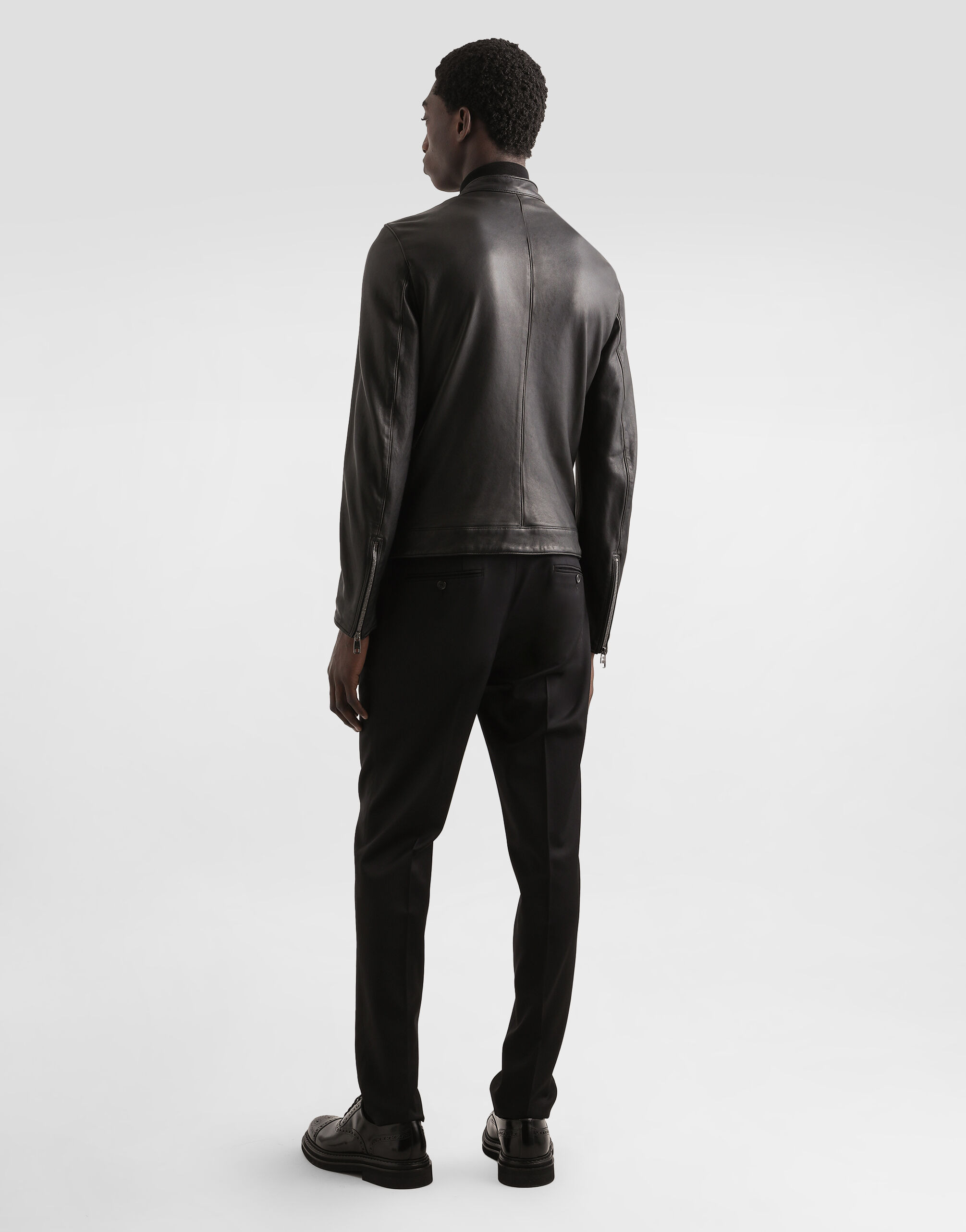 Leather jacket with zipper - 3
