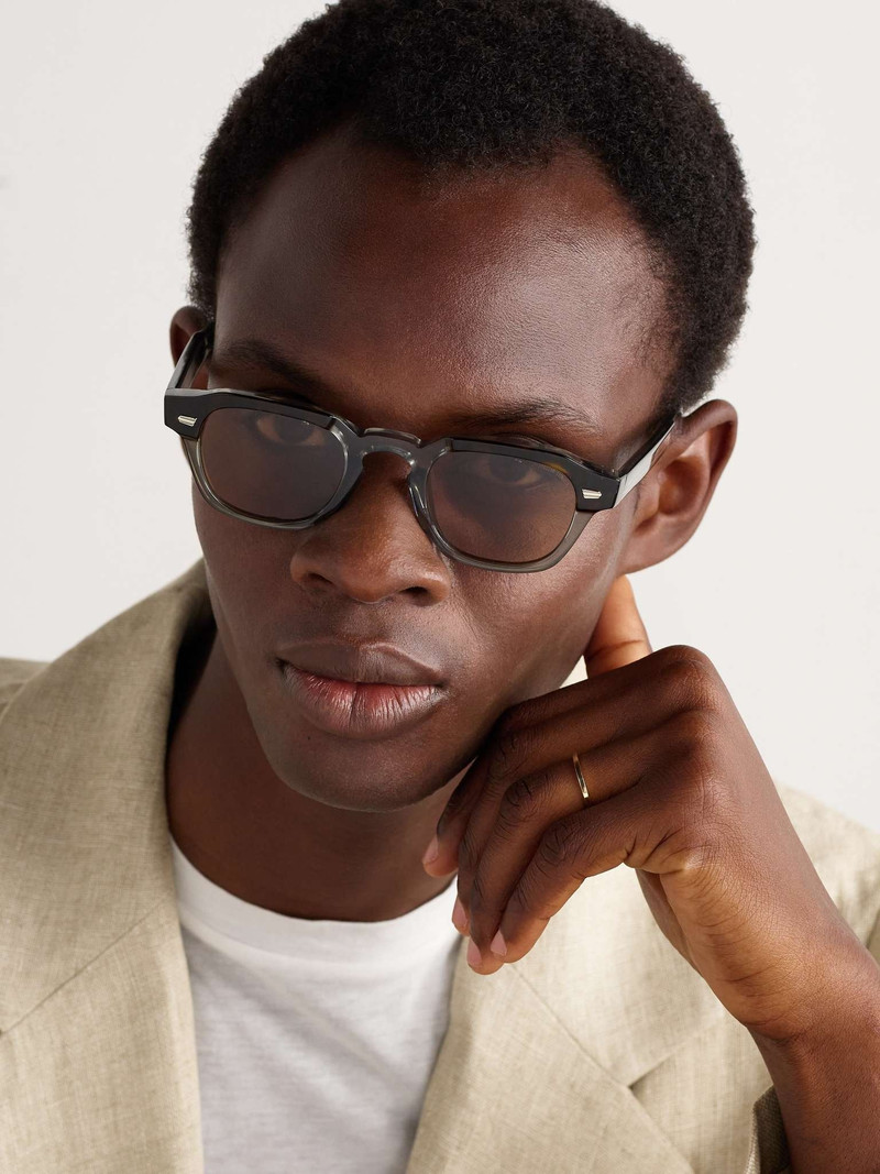 CUTLER AND GROSS Round-Frame Acetate and Silver-Tone Sunglasses outlook