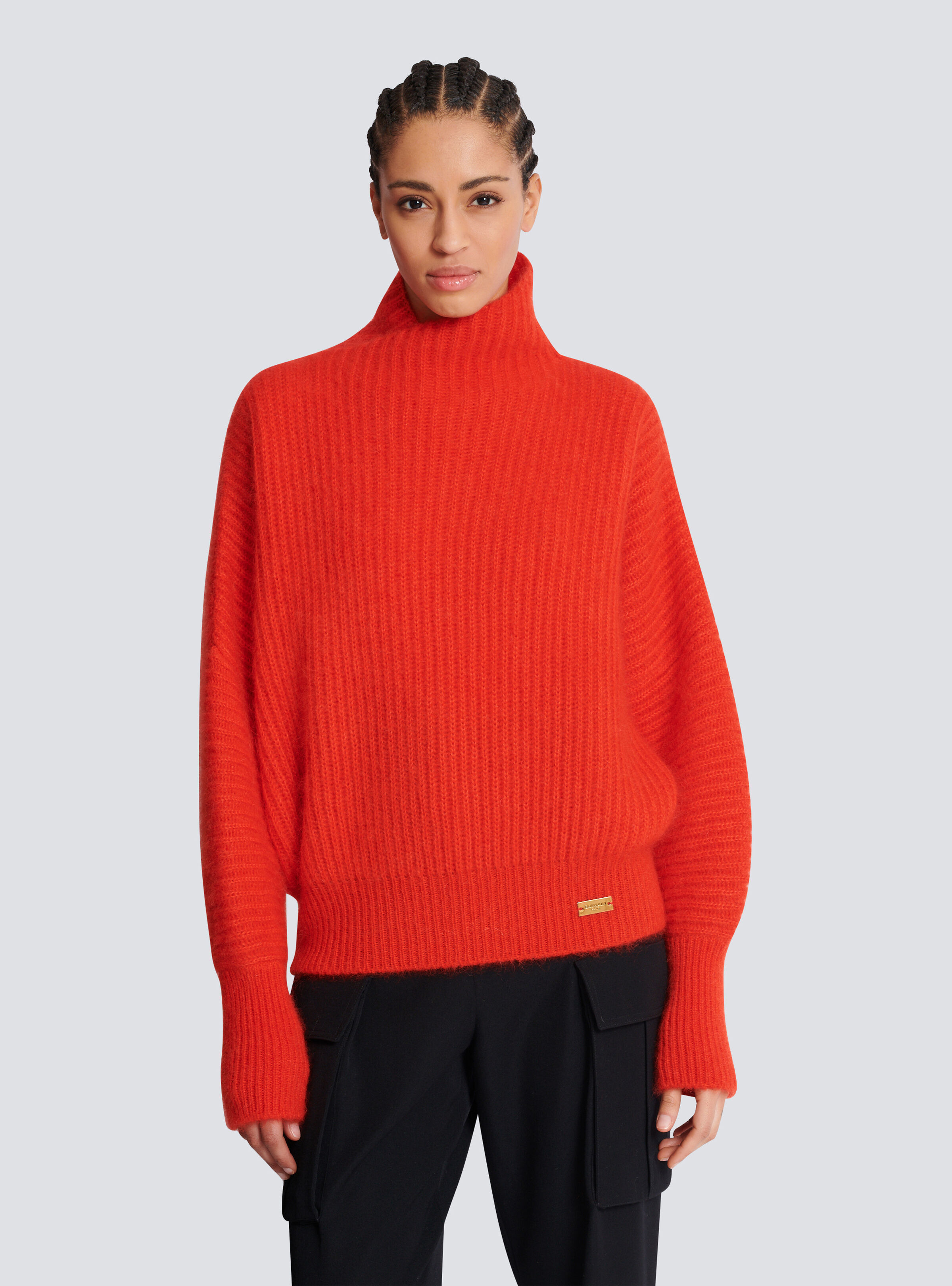 Mohair knit jumper with collar detail - 6