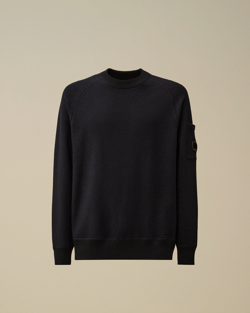 Merino Wool Felted Crewneck Lens Sweater 1