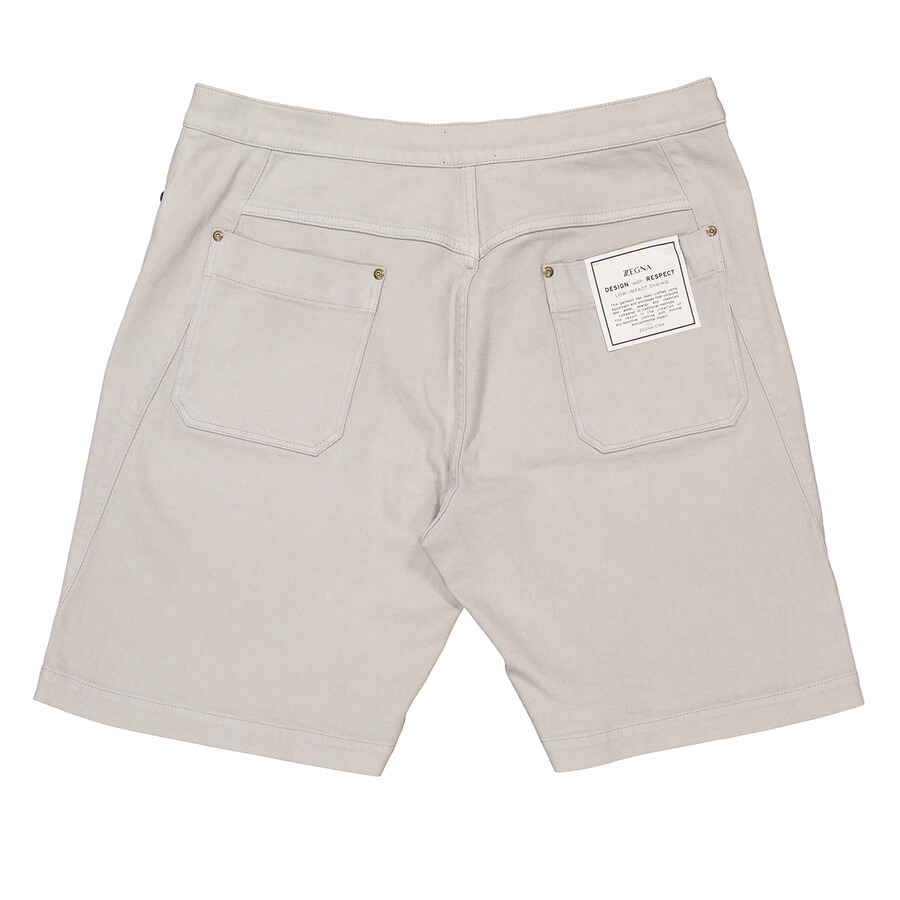 Zegna Beige Cotton Twill Shorts, Brand Size 54 ( US Size 38 ) - 2