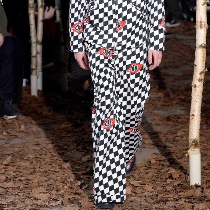 Off-White fall 2017 Runway checker leaf chino pants 31 - 2