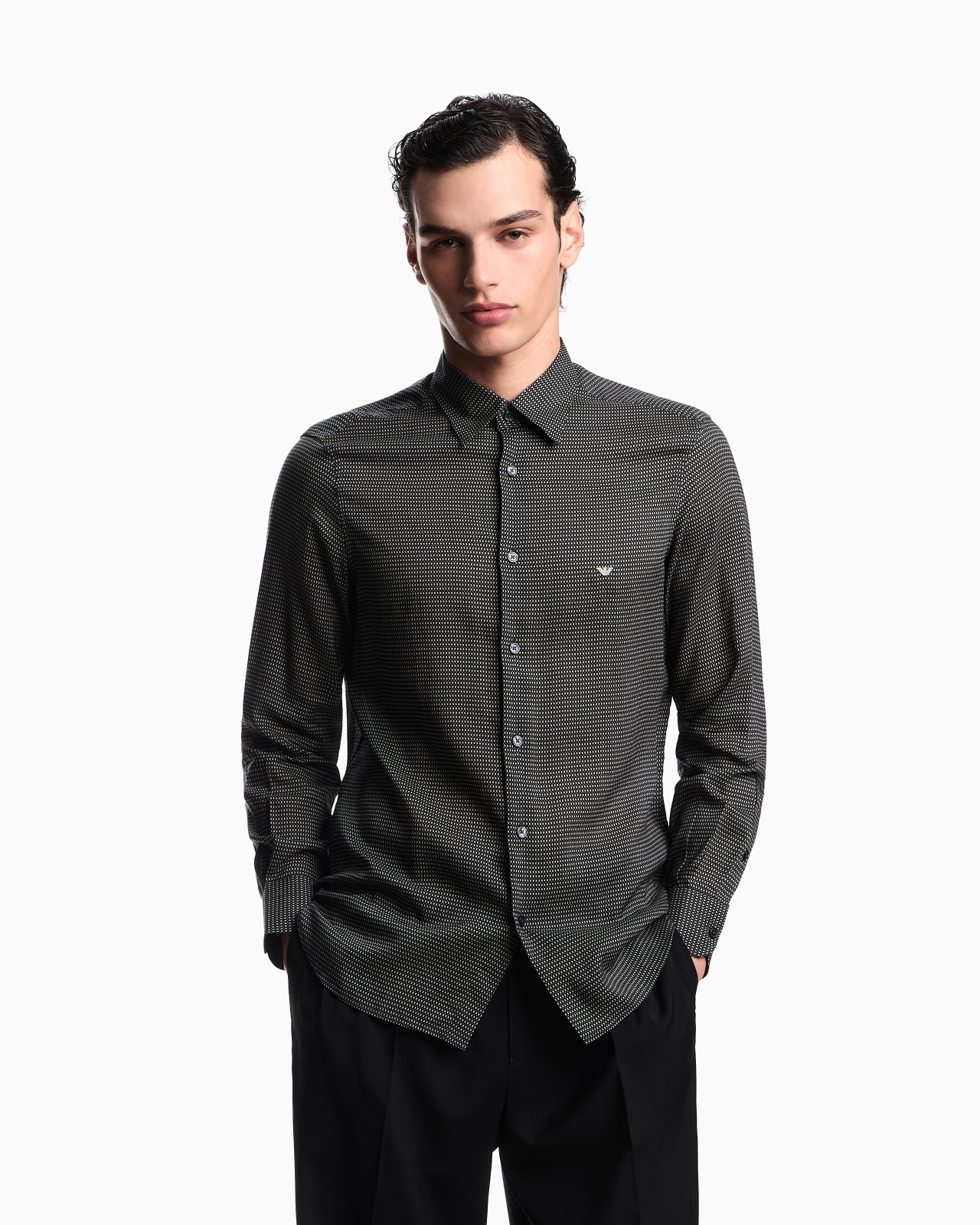 LYOCELL SHIRT WITH A PATTERNED PRINT - 4
