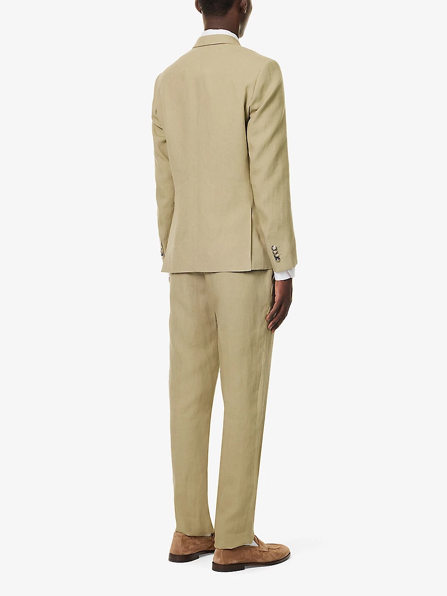 The Soho regular-fit linen suitt - 4