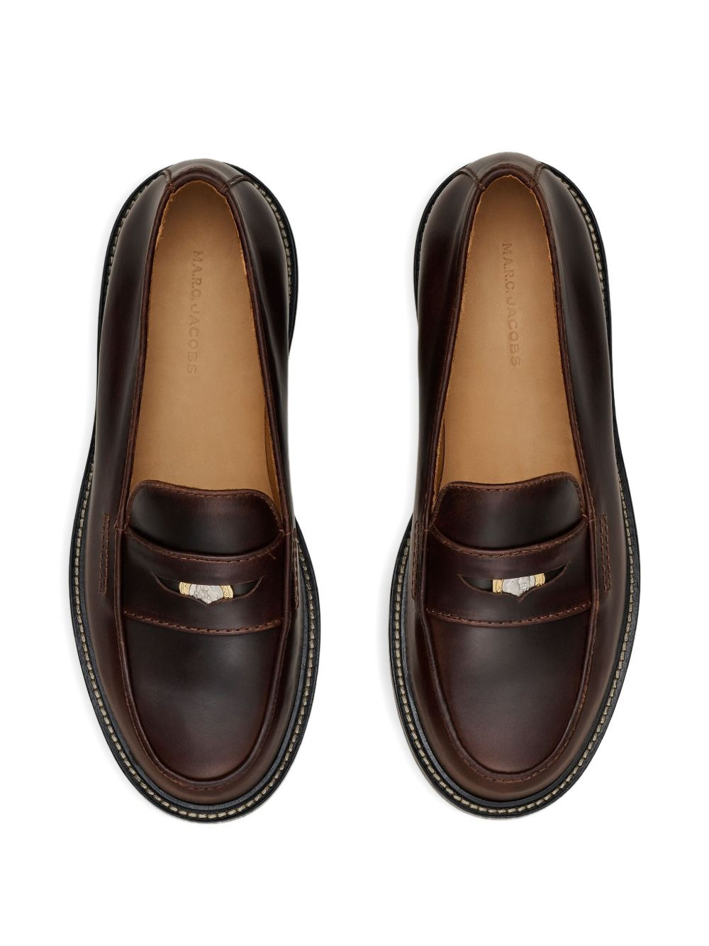 leather penny-strap loafers - 4