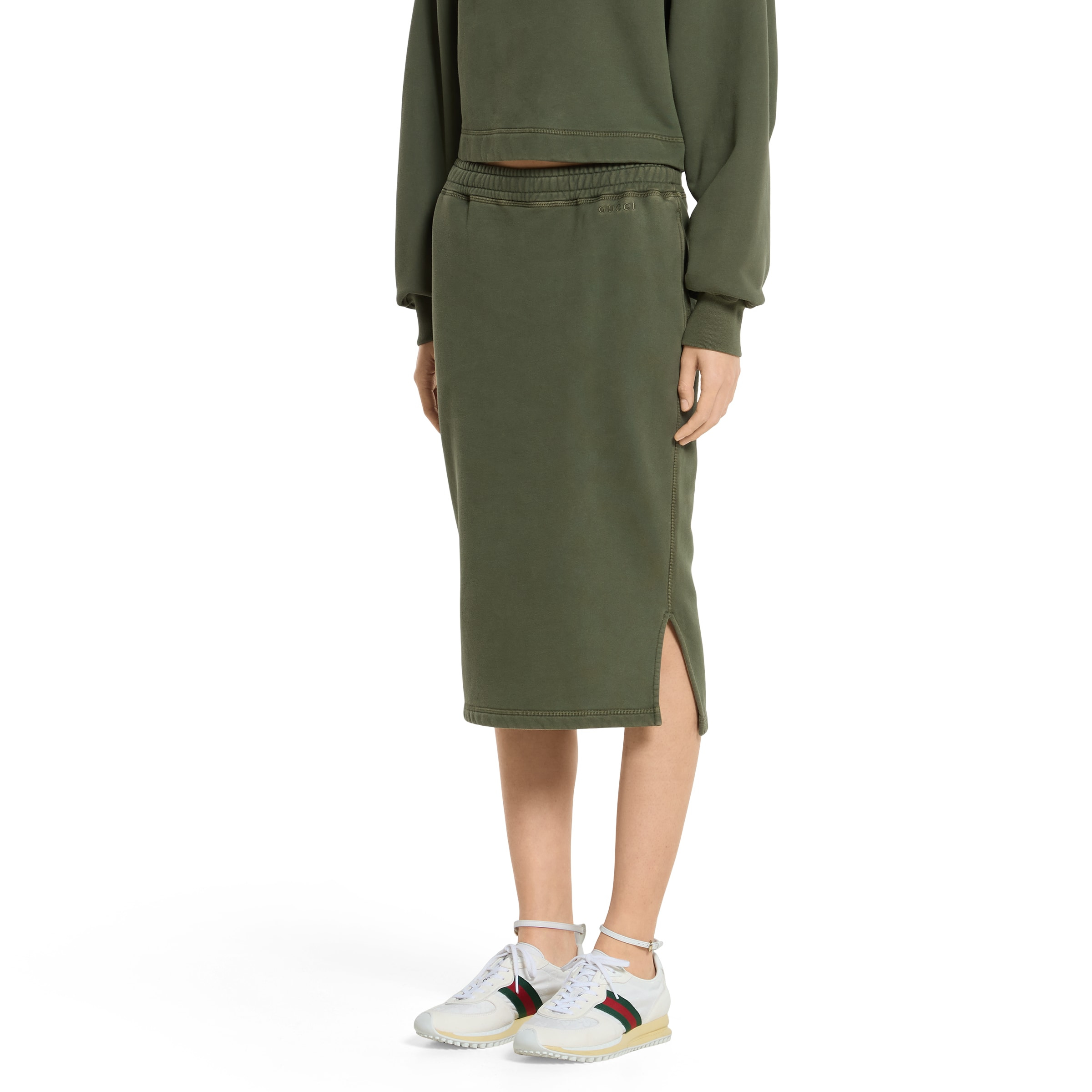 Cotton jersey skirt with embroidery - 3