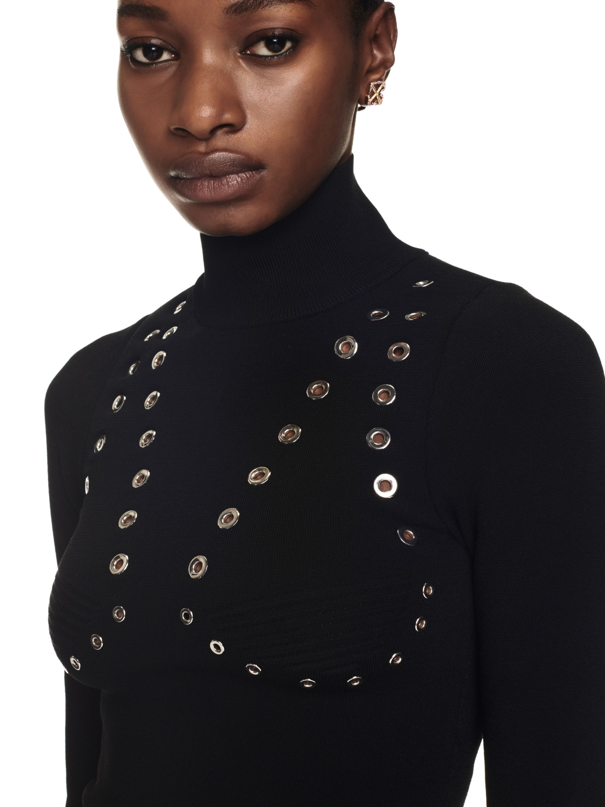 Eyelets Mock Neck - 5