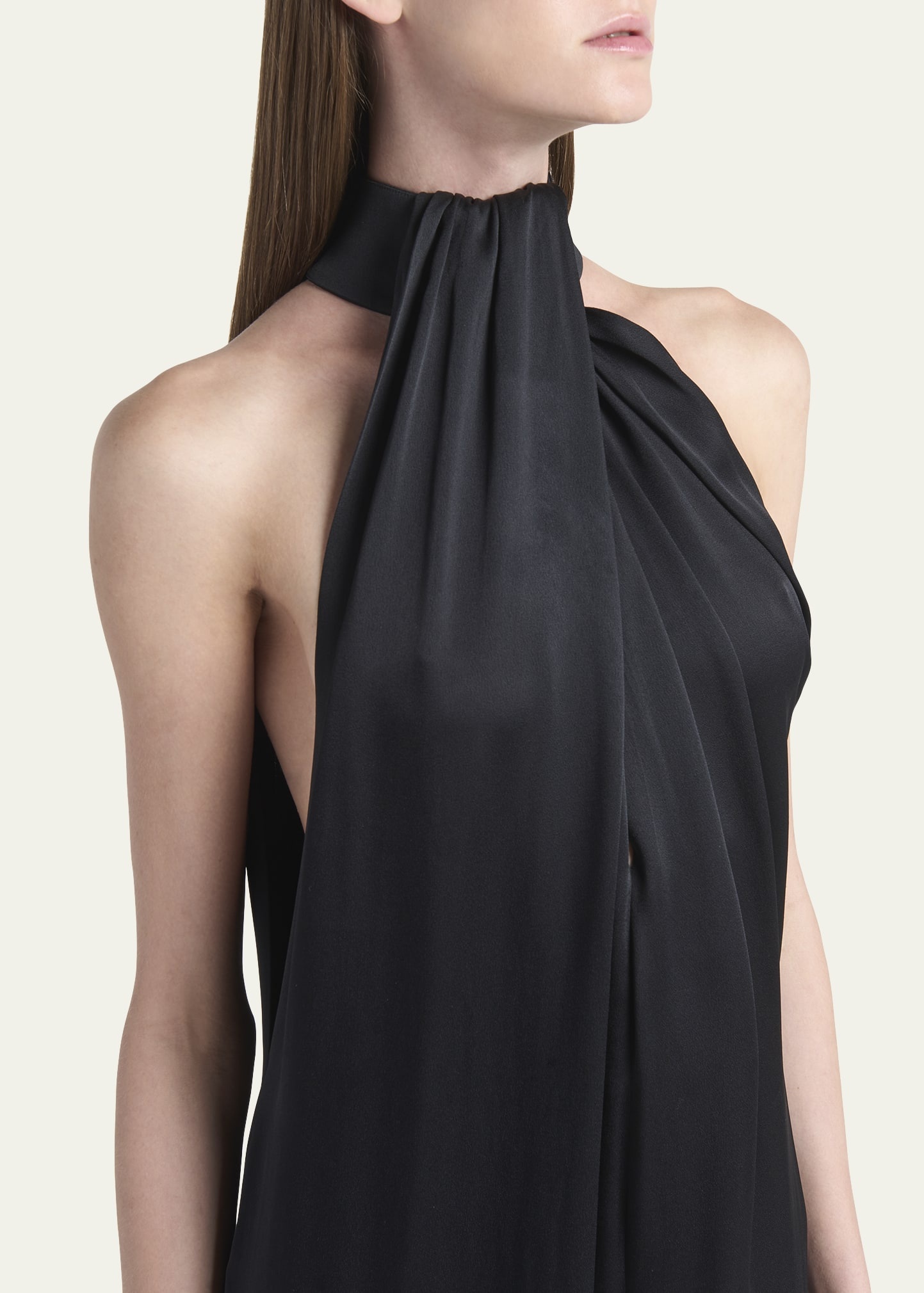 Envers Draped Satin Halterneck Jumpsuit - 5