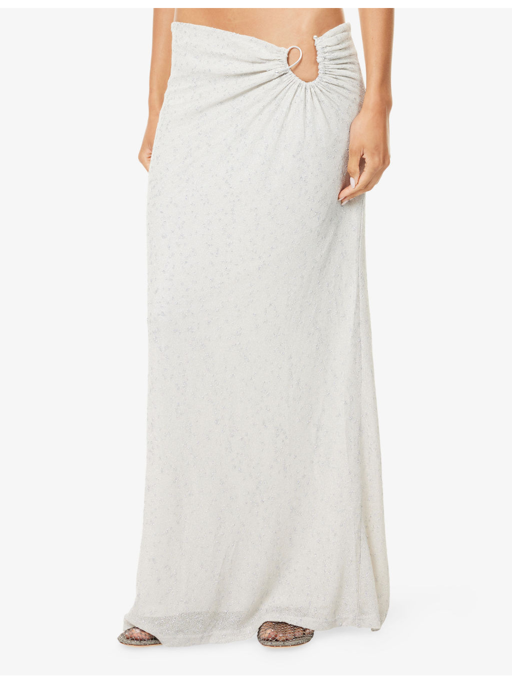 Imber Metallic Looped Knitted Maxi Skirt - 3