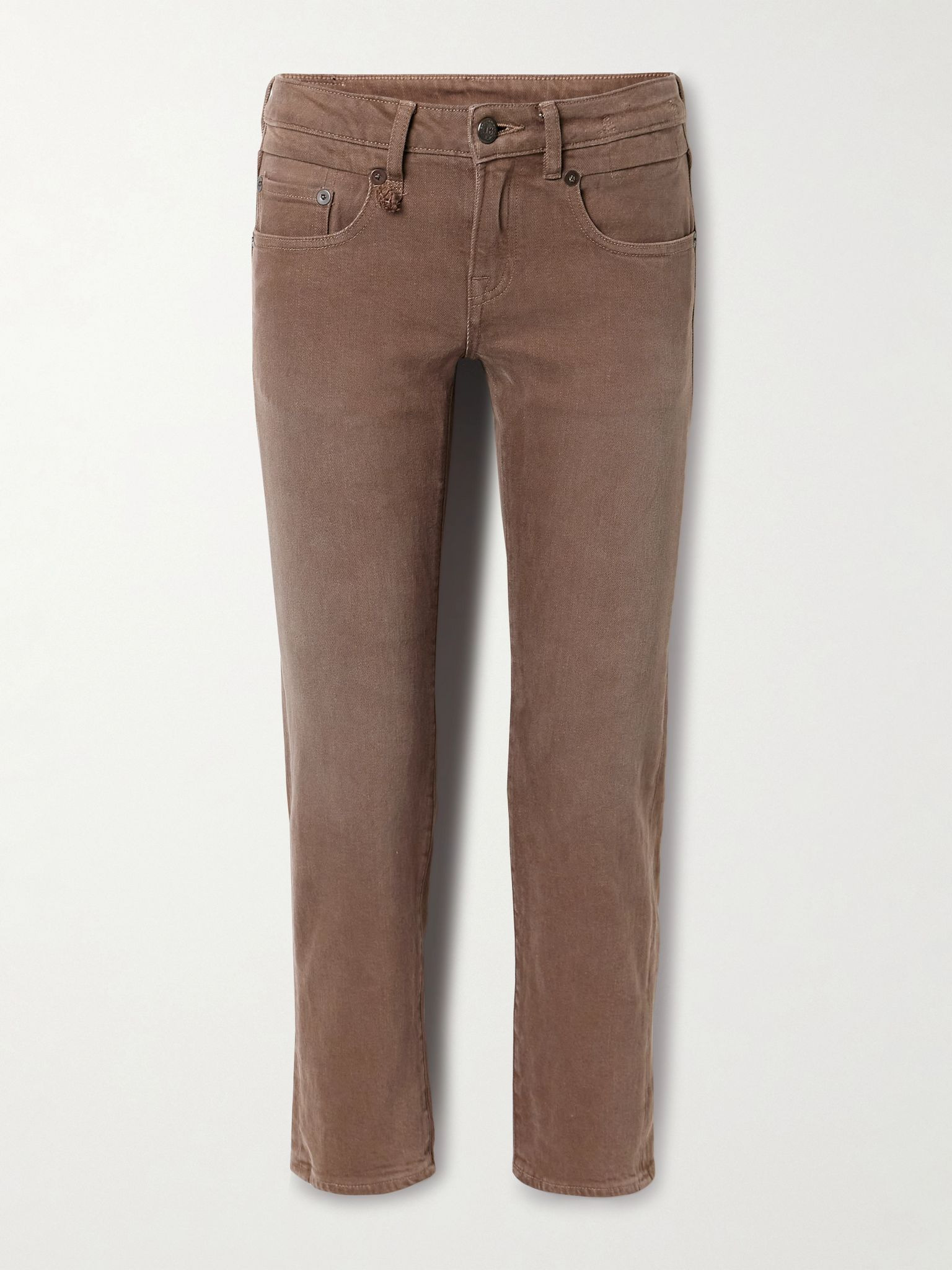 Boy cropped low-rise straight-leg jeans Brown - 1