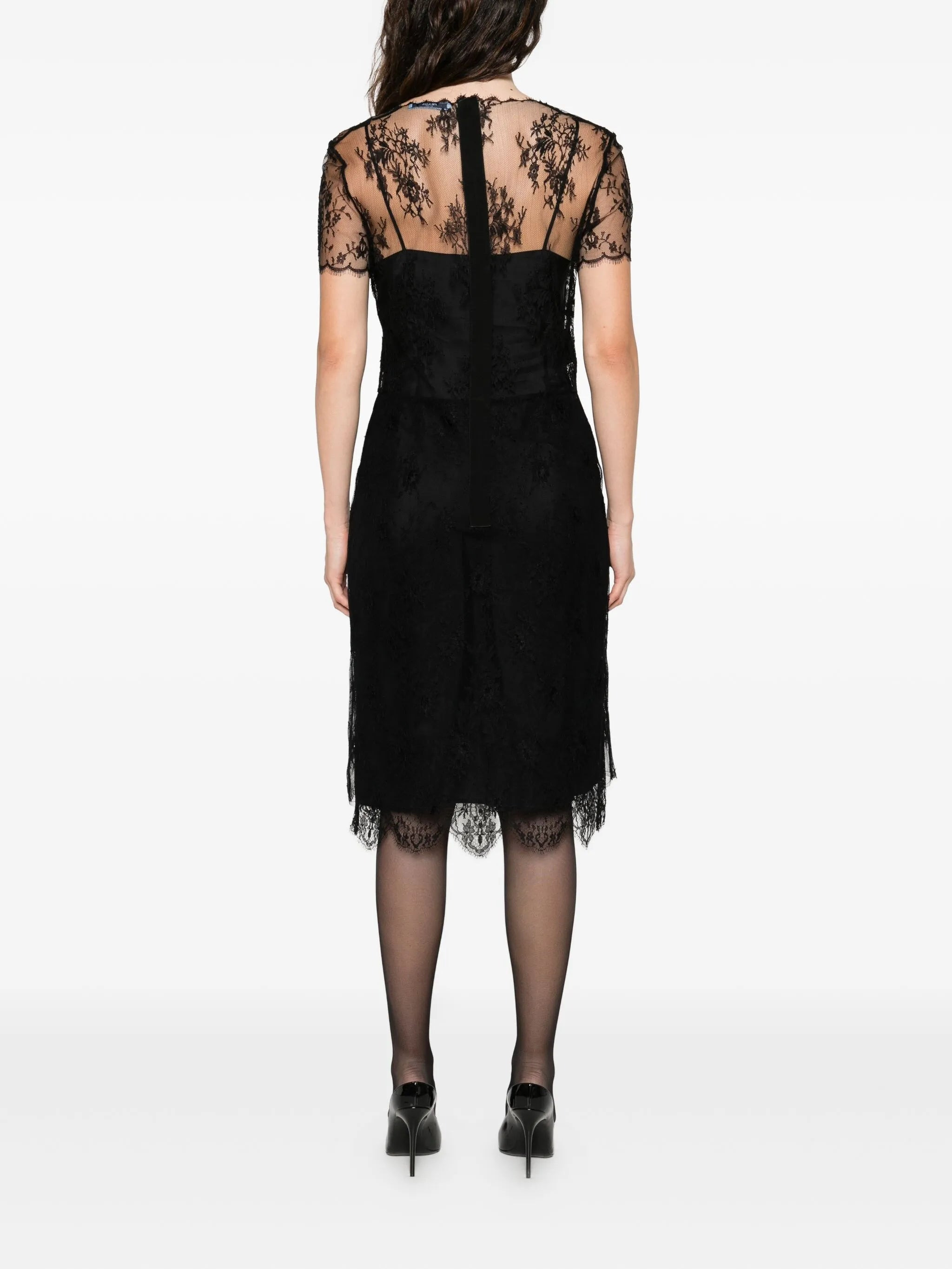 Prada Lace-overlay V-neck Dress - 4
