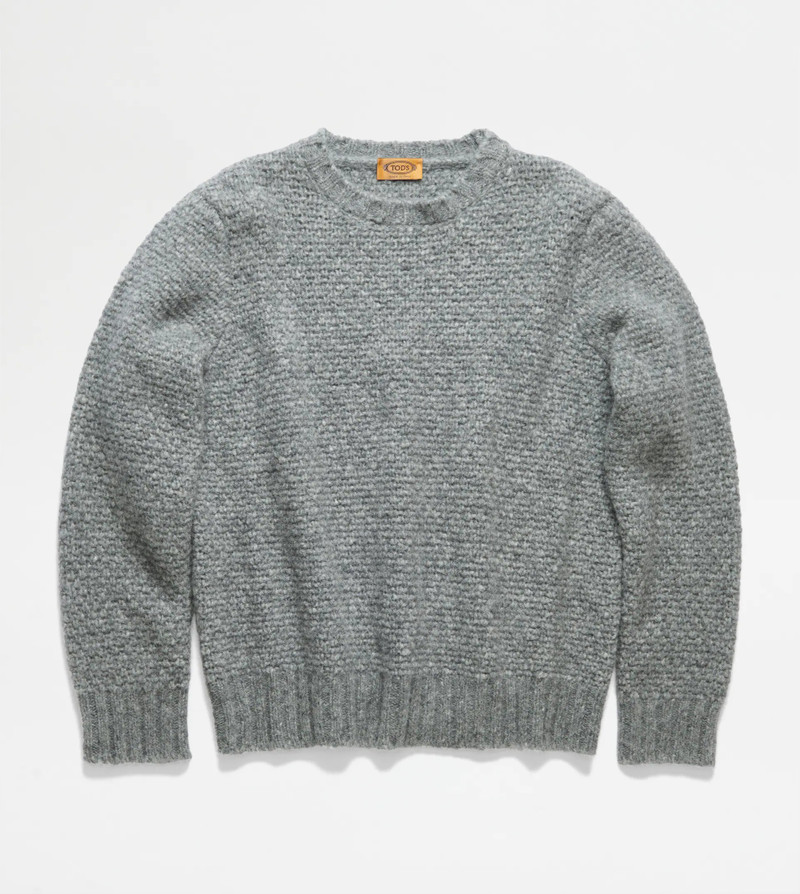 ROUND NECK JUMPER SILK BLEND - GREY 1