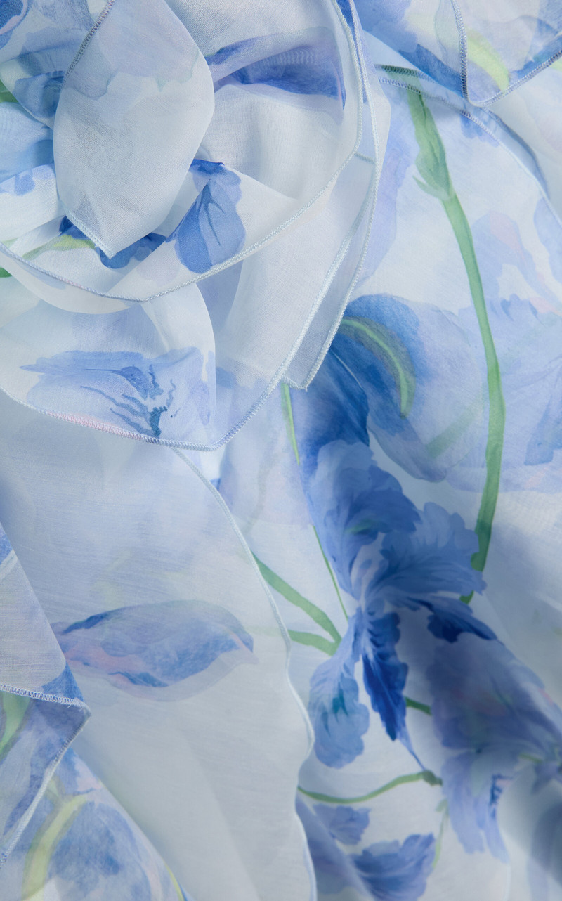 Pandorea Layered Floral-Print Chiffon Maxi Dress blue 5