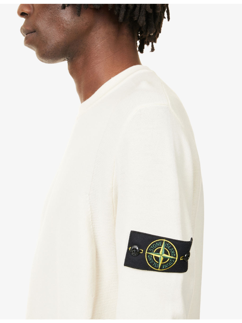 Logo-Patch Crewneck Wool-Blend Crew Jumper - 5