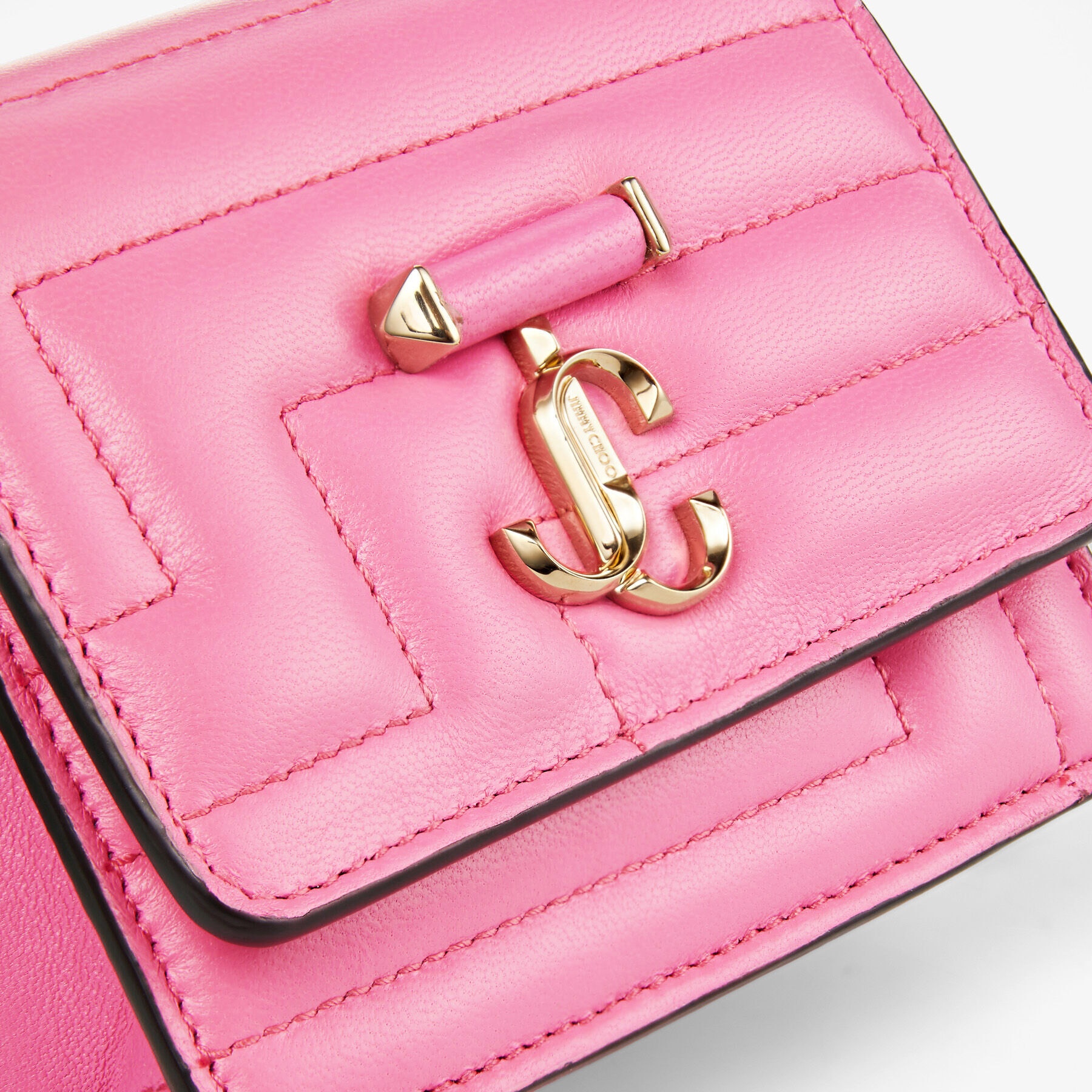 JIMMY CHOO Nappa Quilted Varenne Micro Avenue Quad Candy