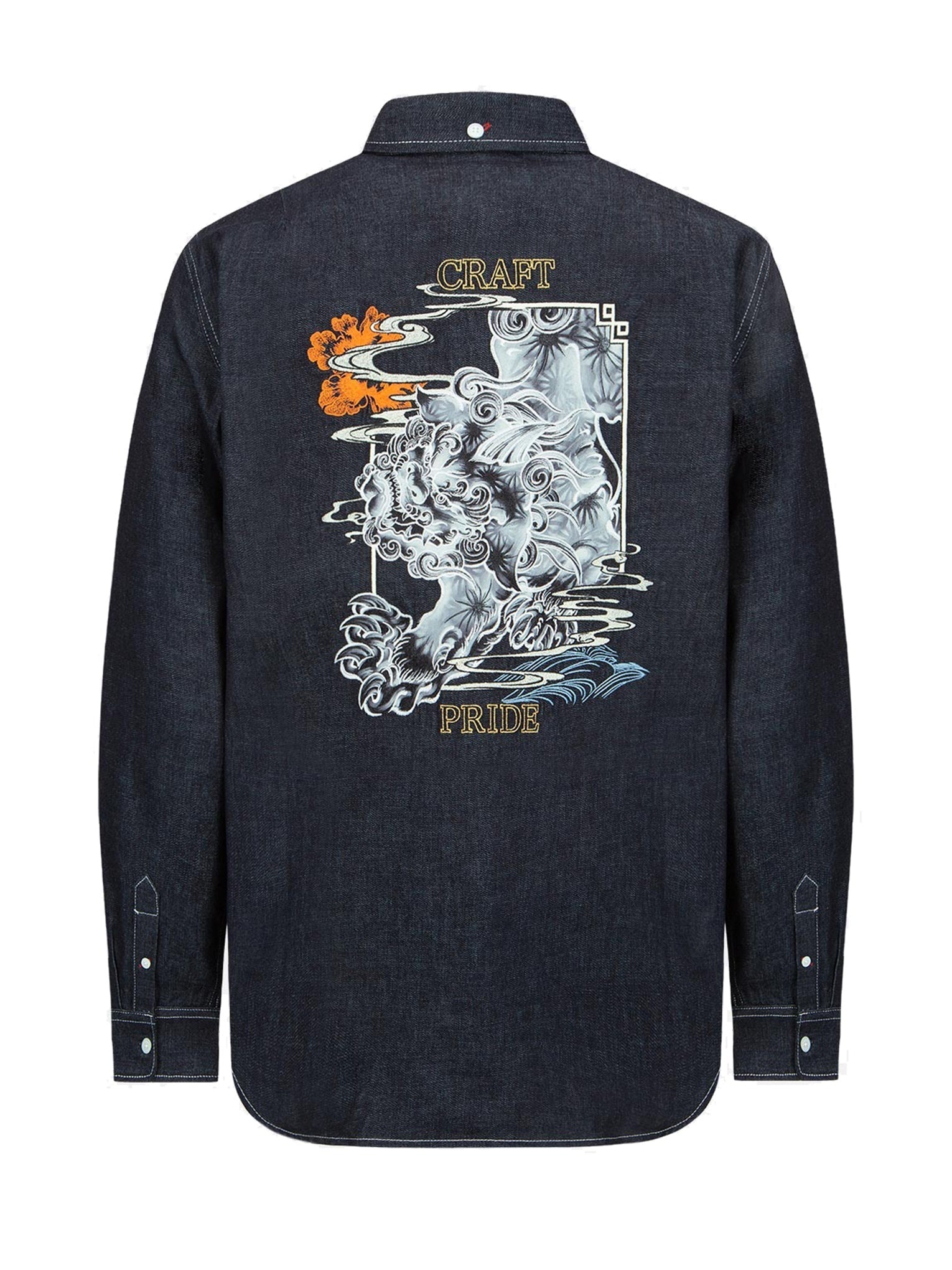 Komainu Framed Graphic Print Denim Shirt - 18
