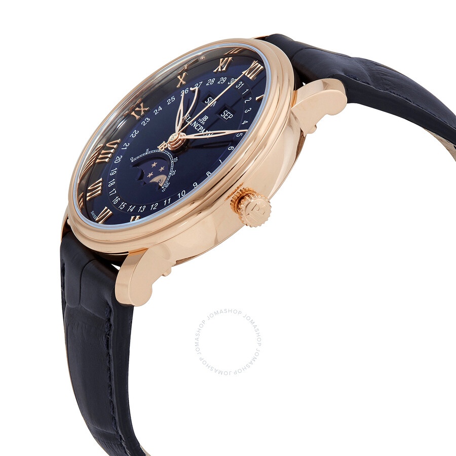 Blancpain Villeret Ultraplate Moonphase Automatic Blue Dial Men's Watch 6654 3640 55B - 2