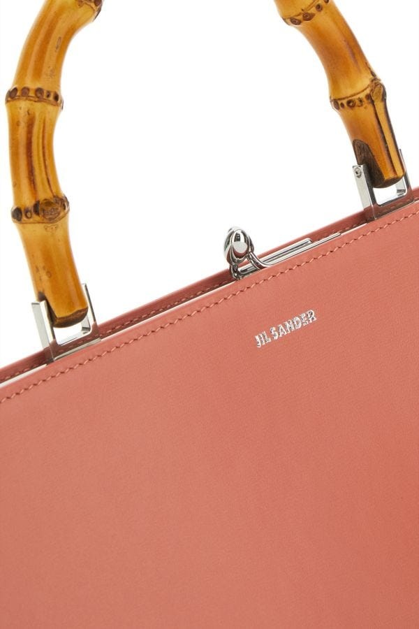 Salmon leather small Goji Bamboo handbag - 4