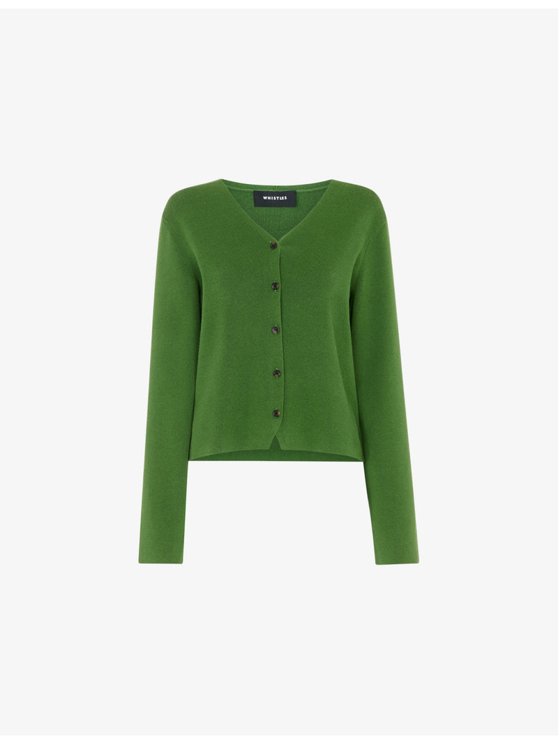 V-Neck Regular-Fit Stretch Cotton-Blend Cardigan 1