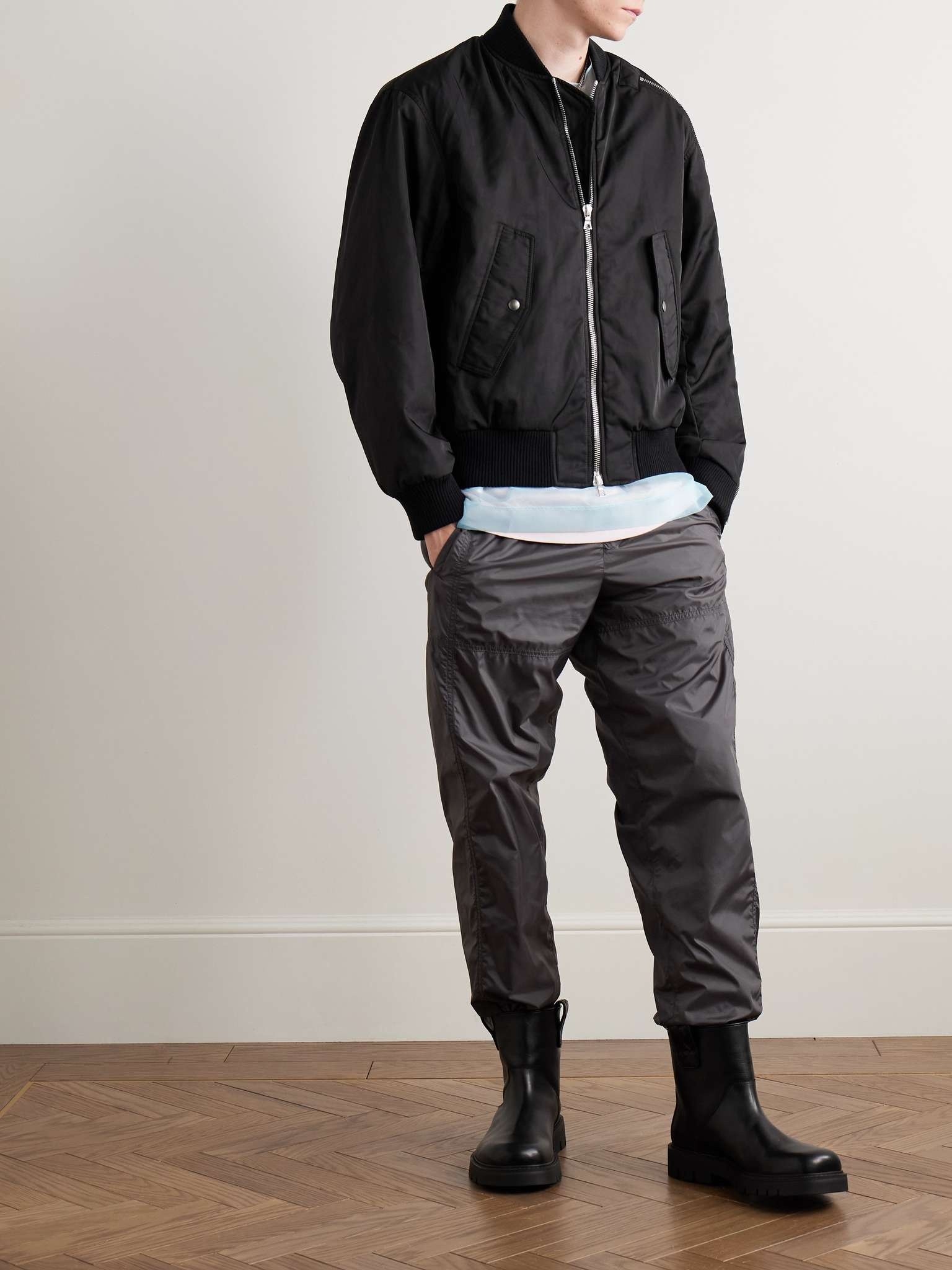 Zip-Detailed Shell Bomber Jacket - 2