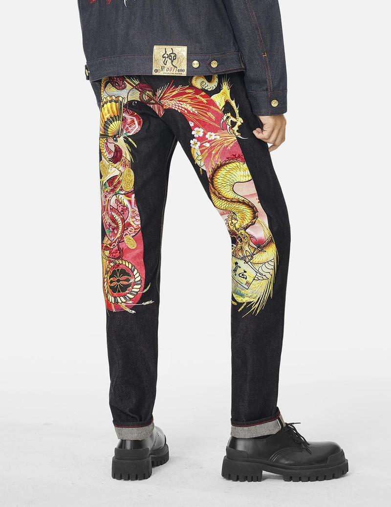 2025 Limited Edition Year of the Snake Carrot Fit Raw Jeans #2017 7