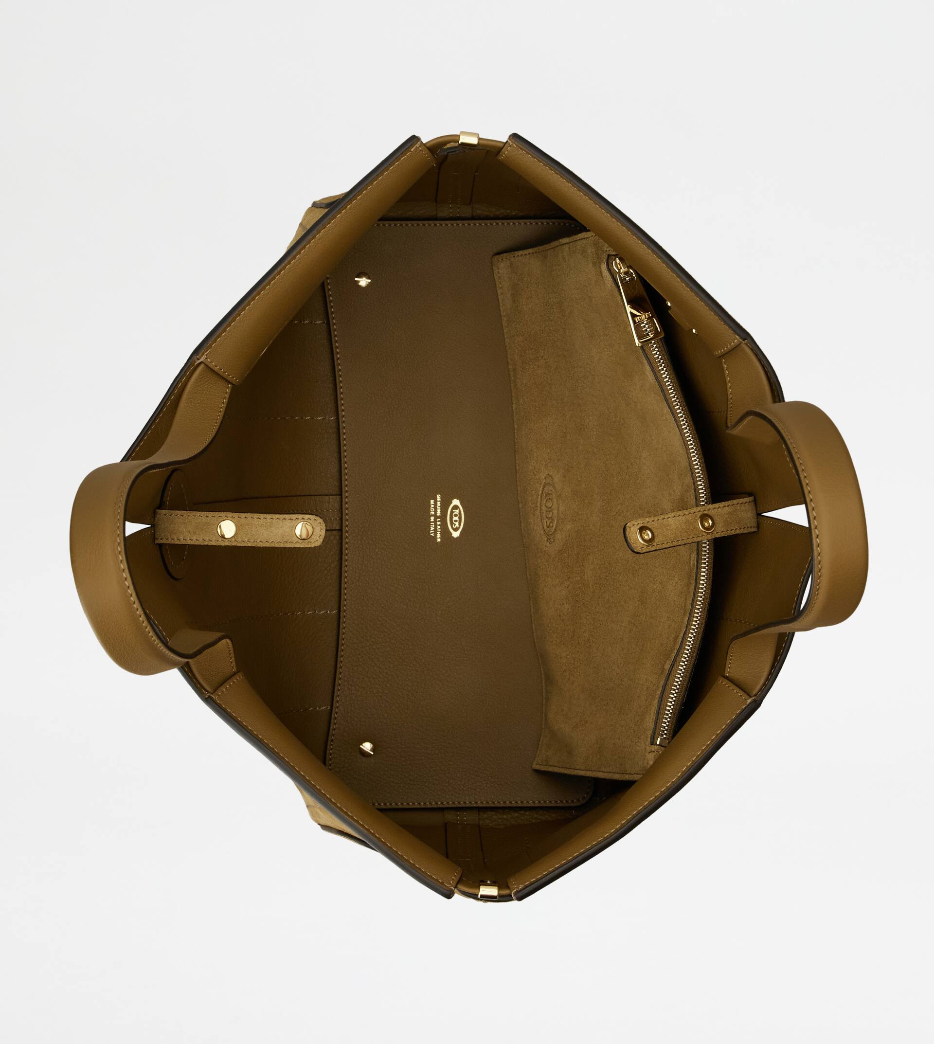 TOD'S DI BAG FOLIO IN SUEDE MEDIUM-SMALL - BROWN - 5