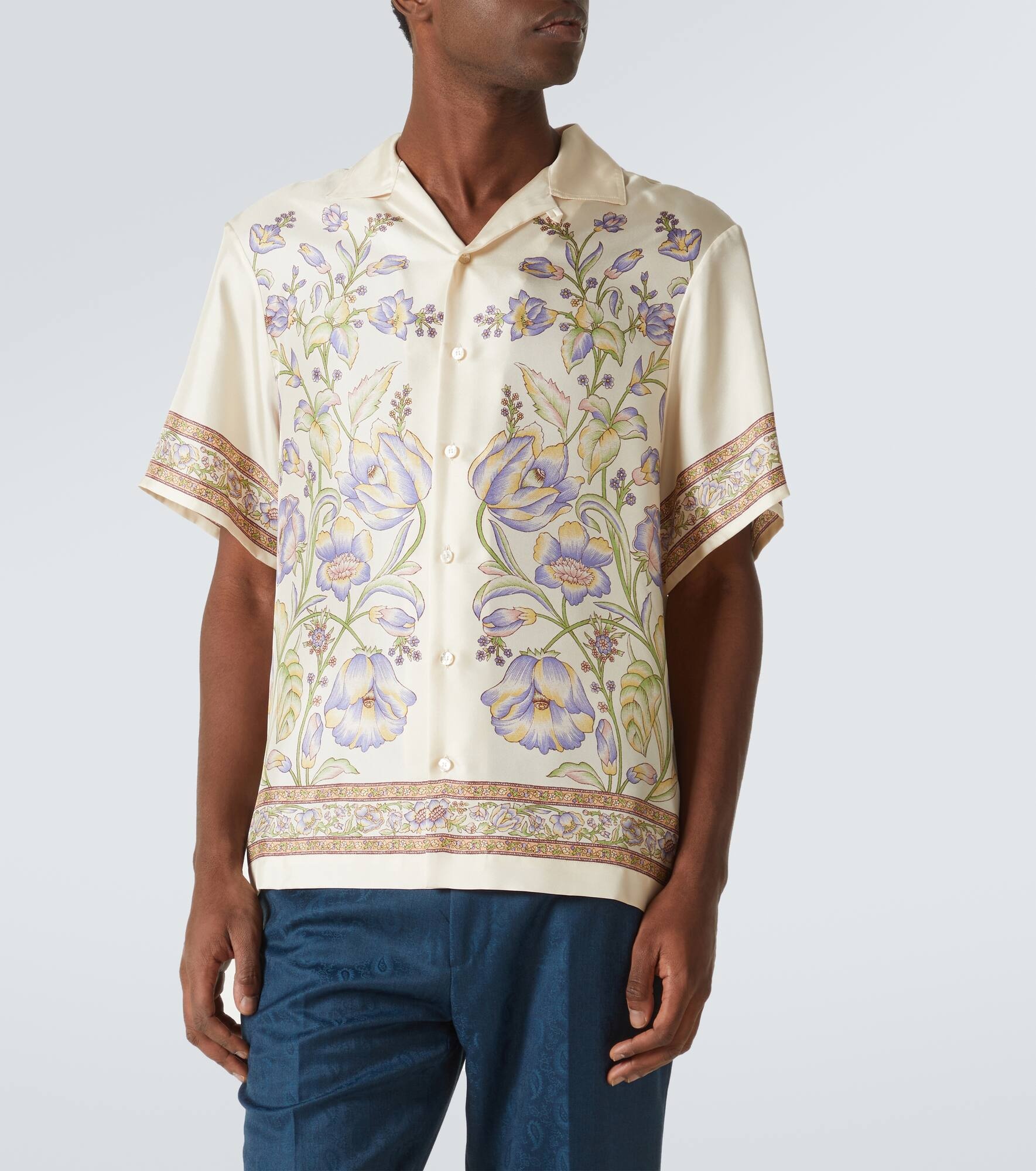 Paisley silk bowling shirt - 3