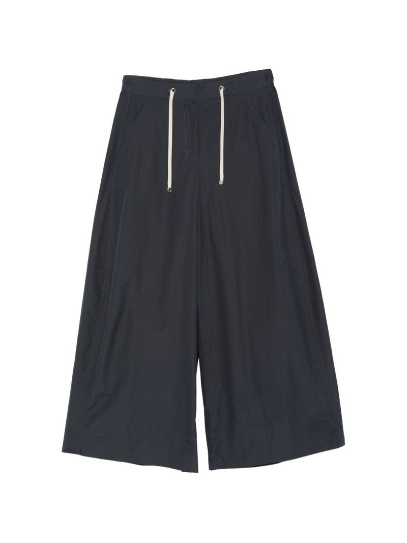 drawstring-fastening wide-leg trousers 1