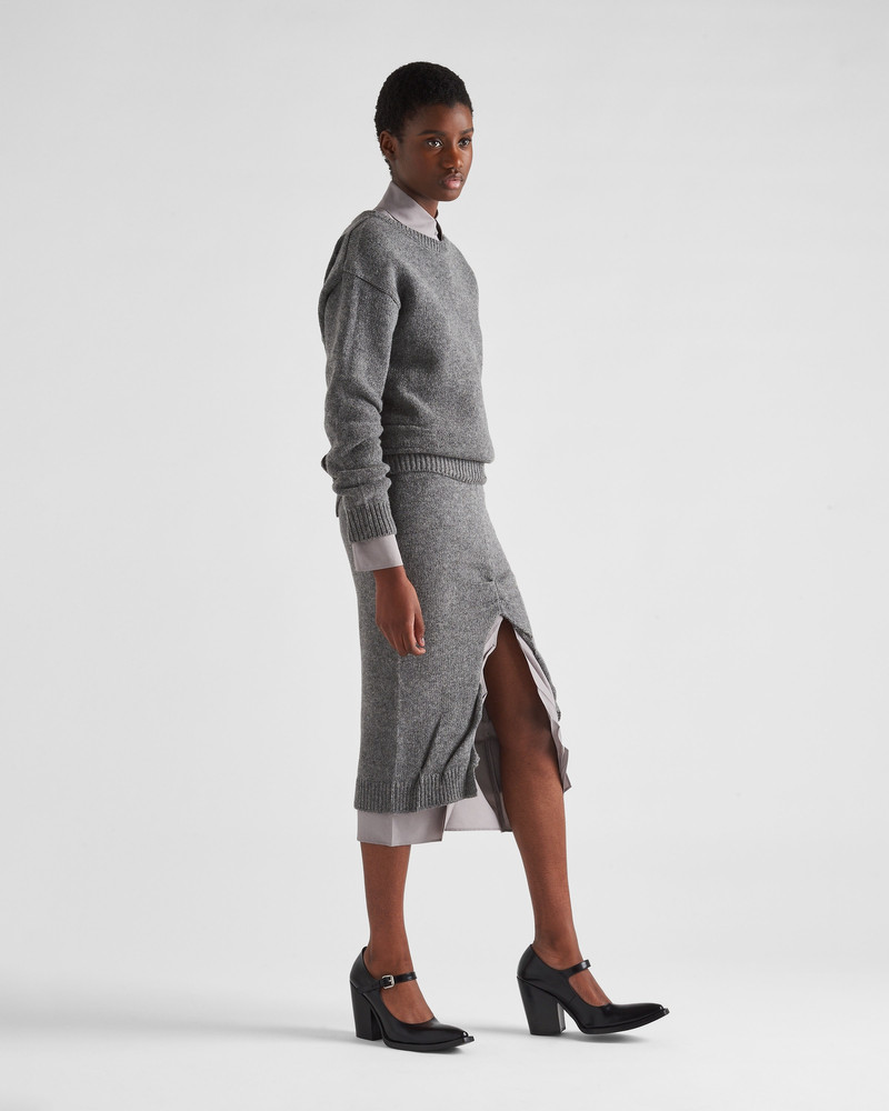 Prada Wool and cashmere skirt with split outlook