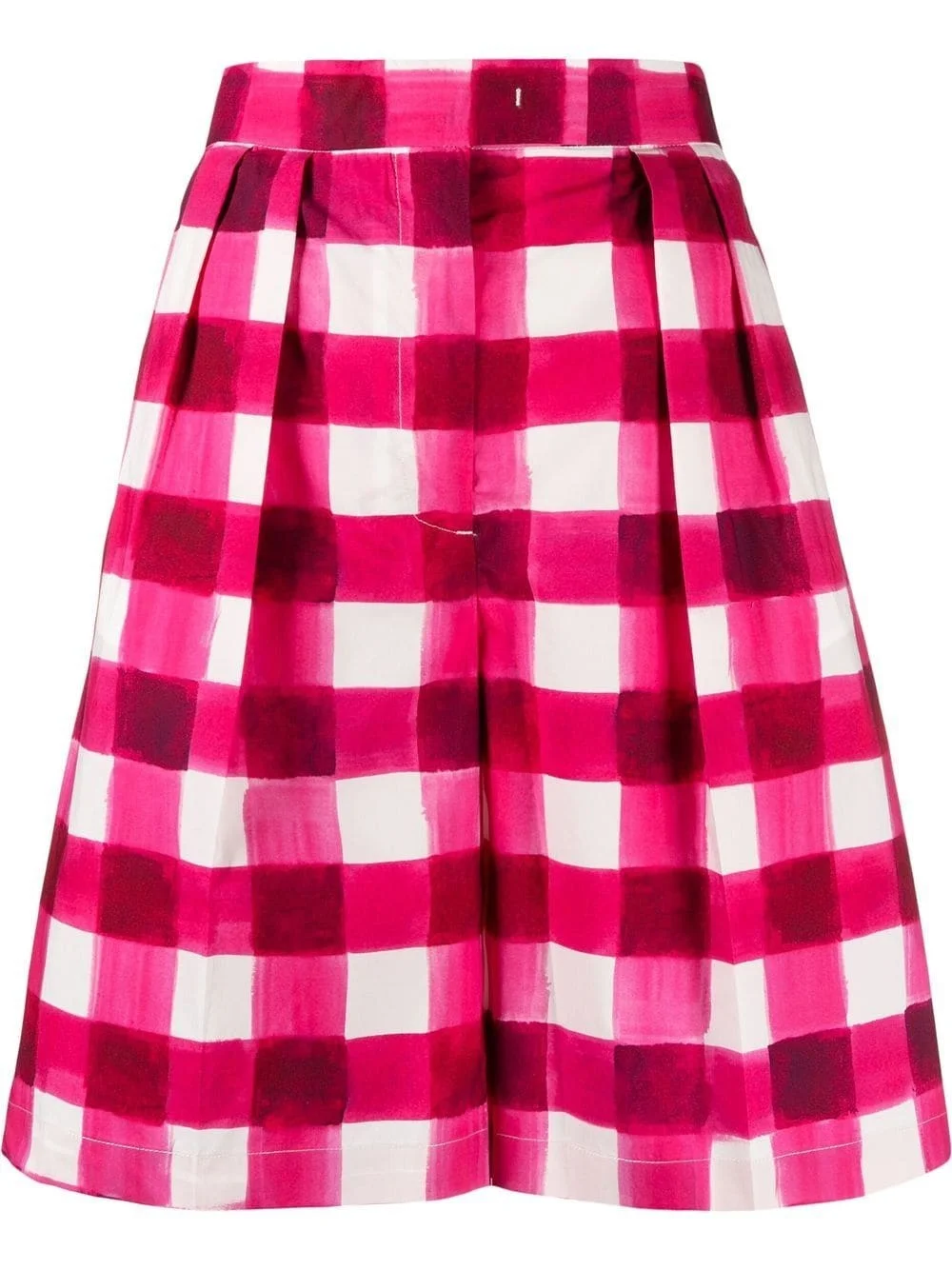 gingham-print tailored knee-length shorts - 1