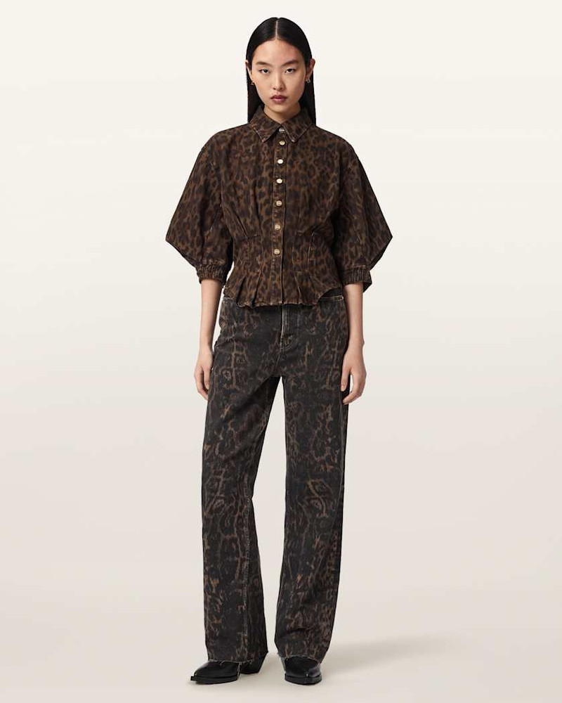 NANCY LEOPARD PRINT DENIM SHIRT 5