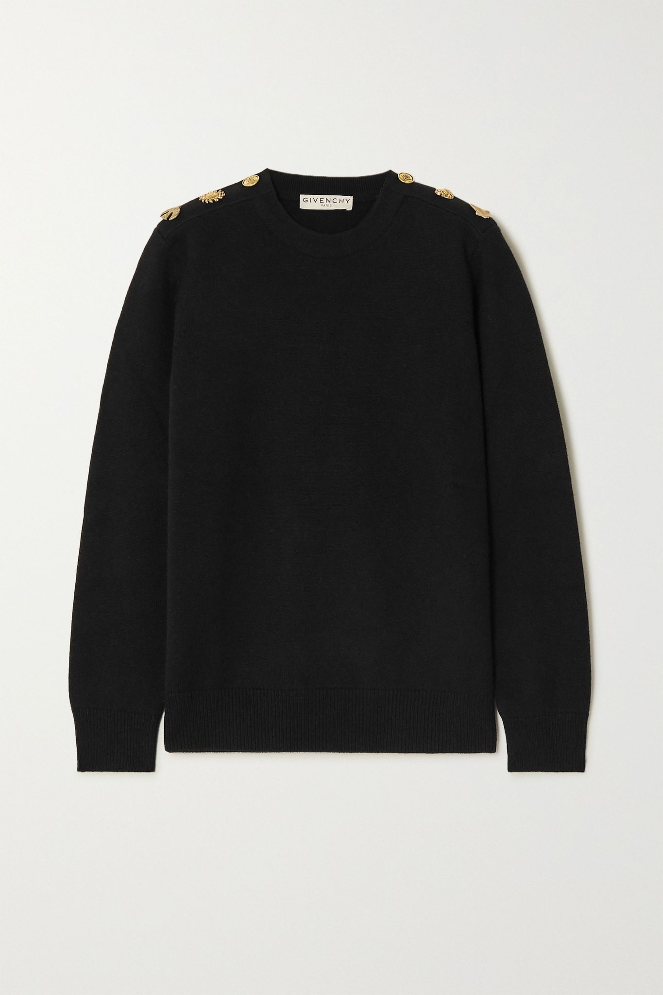 Embellished wool and cashmere-blend sweater - 1