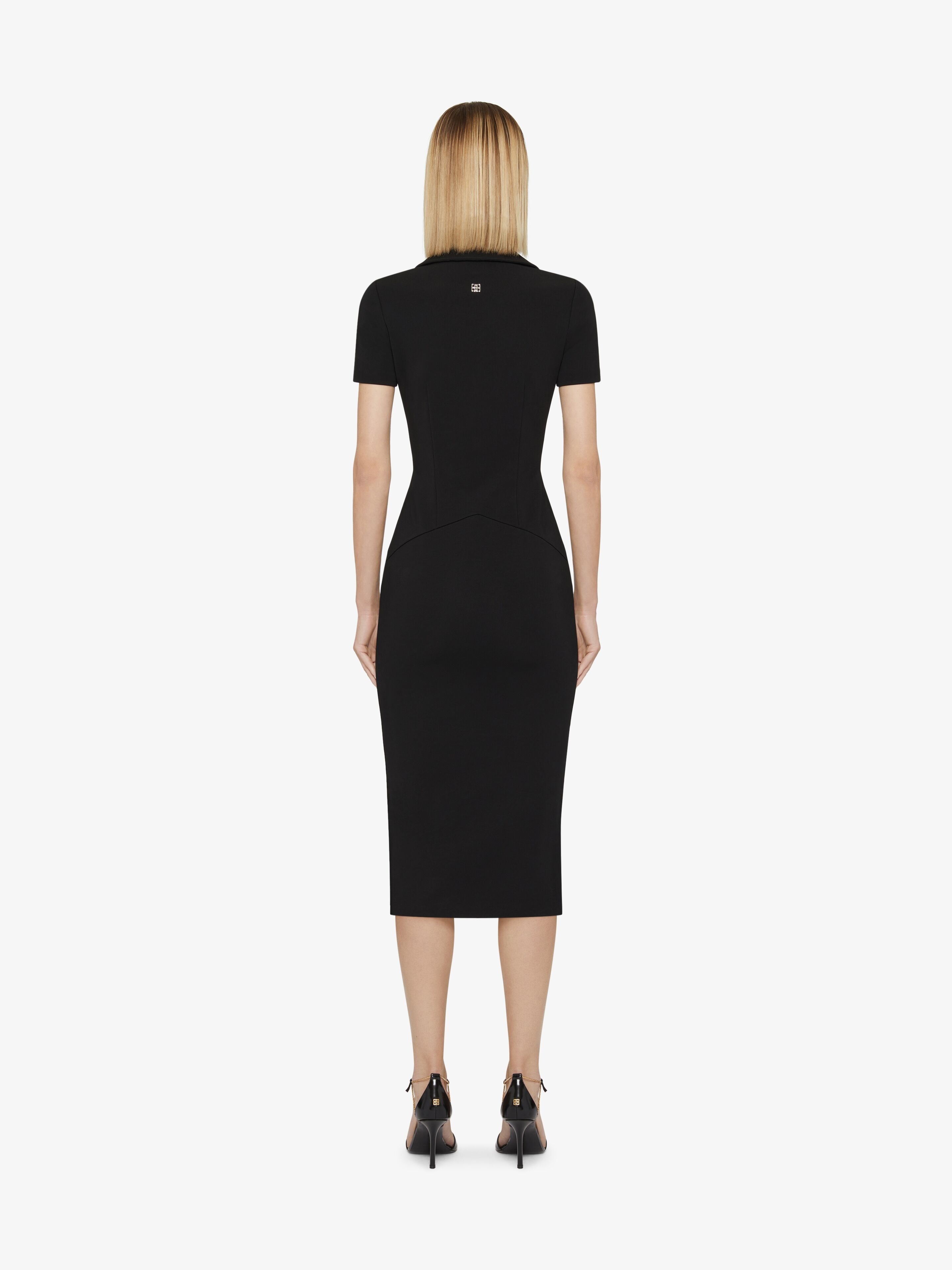 DRESS IN PUNTO MILANO WITH 4G DETAIL - 4