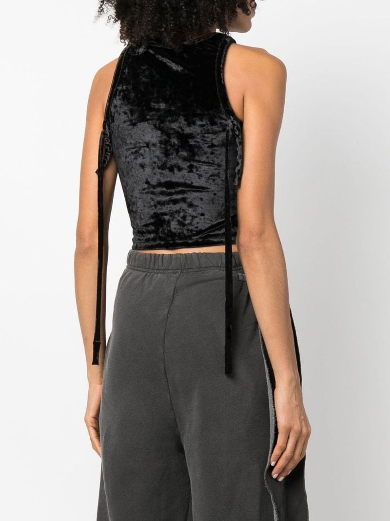 cut-out velvet top - 4