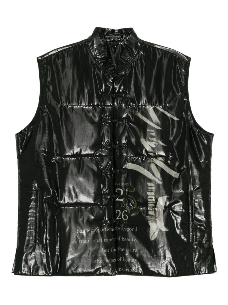 graphic-print sleeveless padded jacket 1