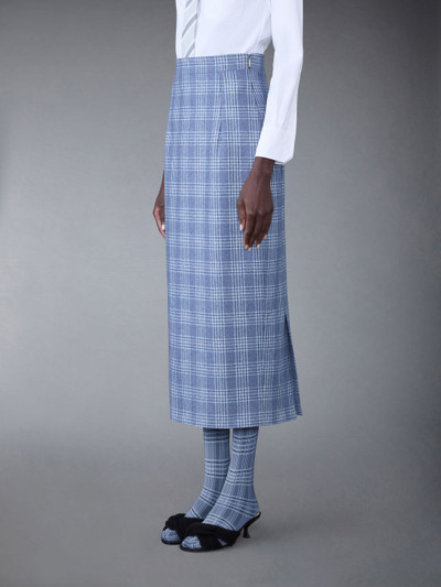 Thom Browne Prince of Wales Flannel High Waisted Pencil Skirt outlook