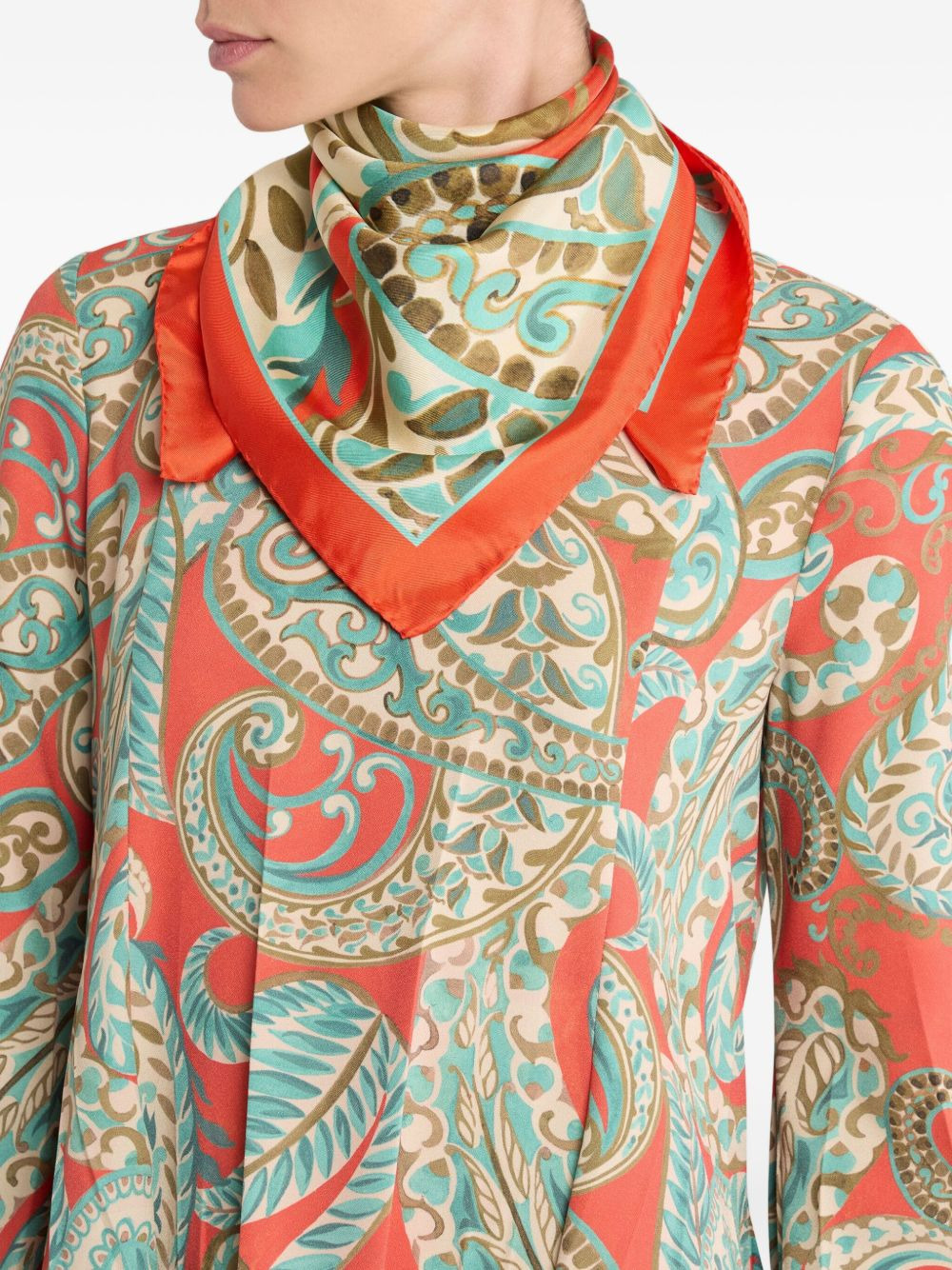 paisley silk scarf - 3