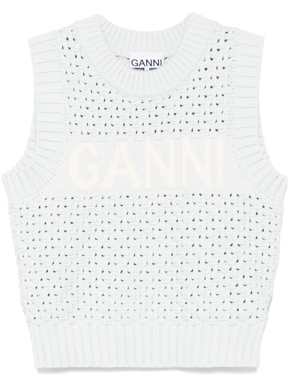 Openwork cotton vest - 1