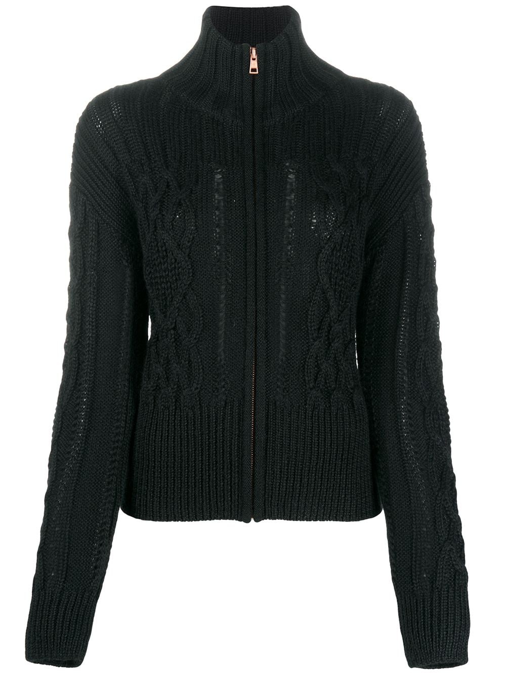 cable knit zipped jumper - 1