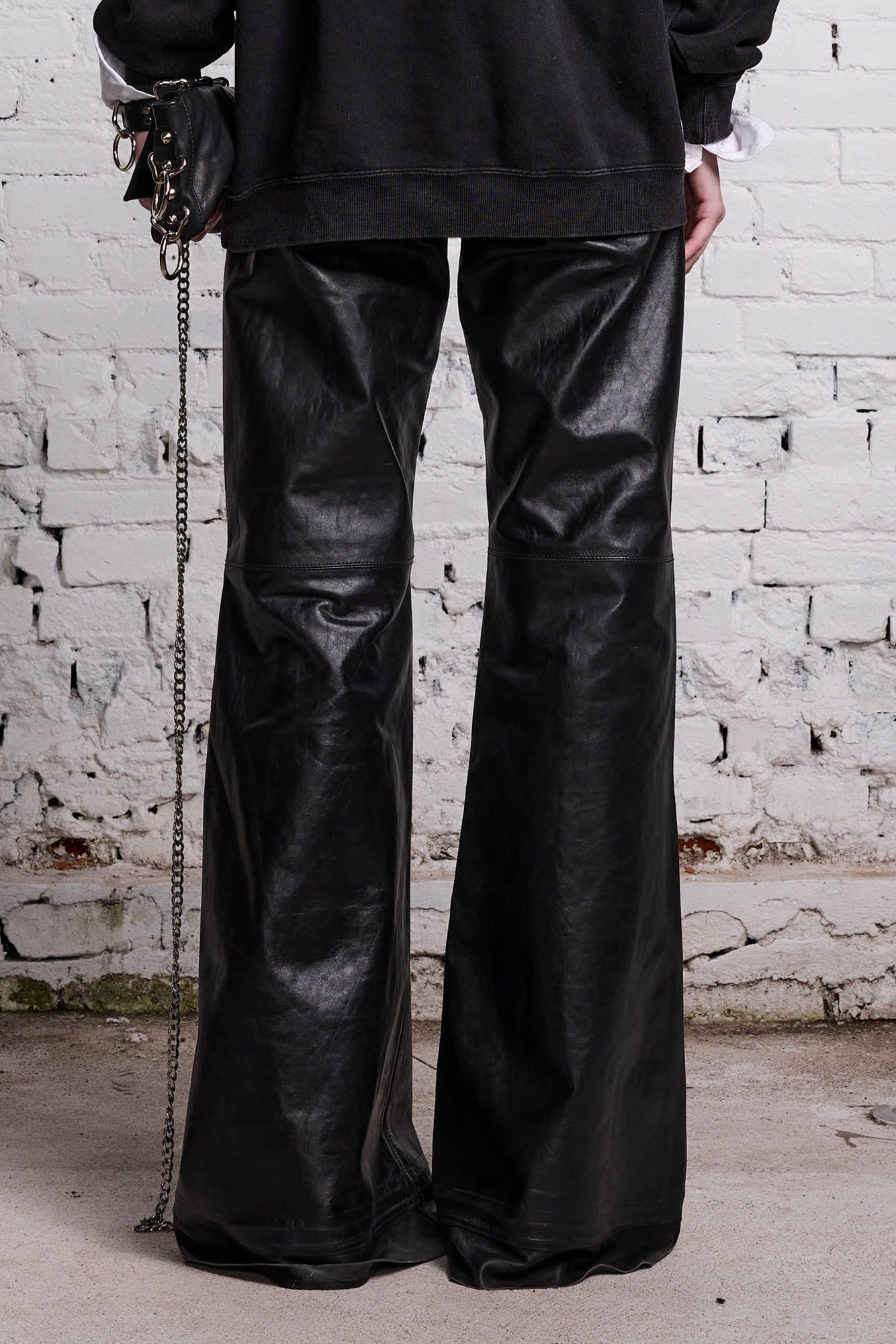 JANET LEATHER PANT - SHINY BLACK - 6