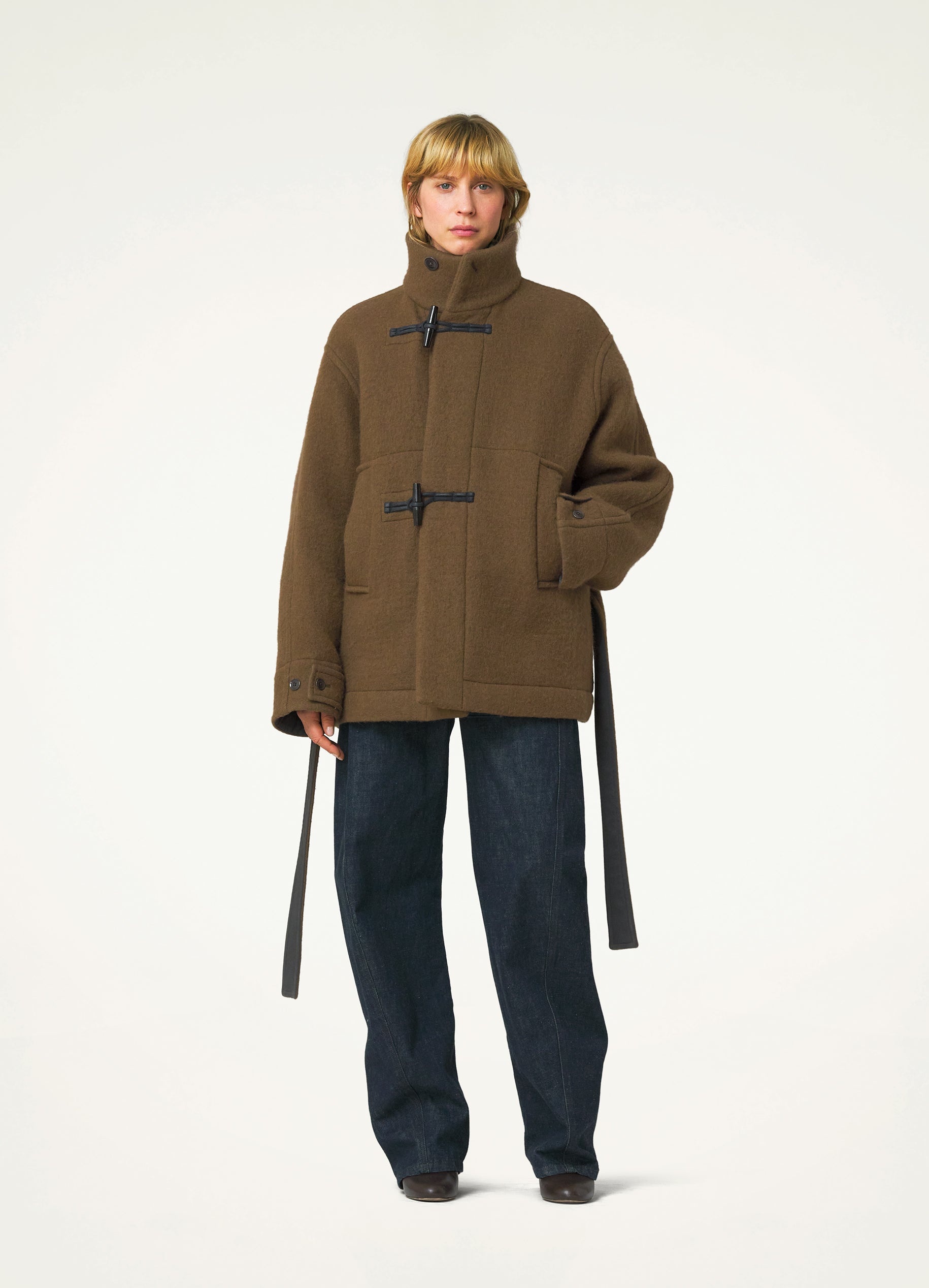 SHORT BATHROBE DUFFLE COAT - 3