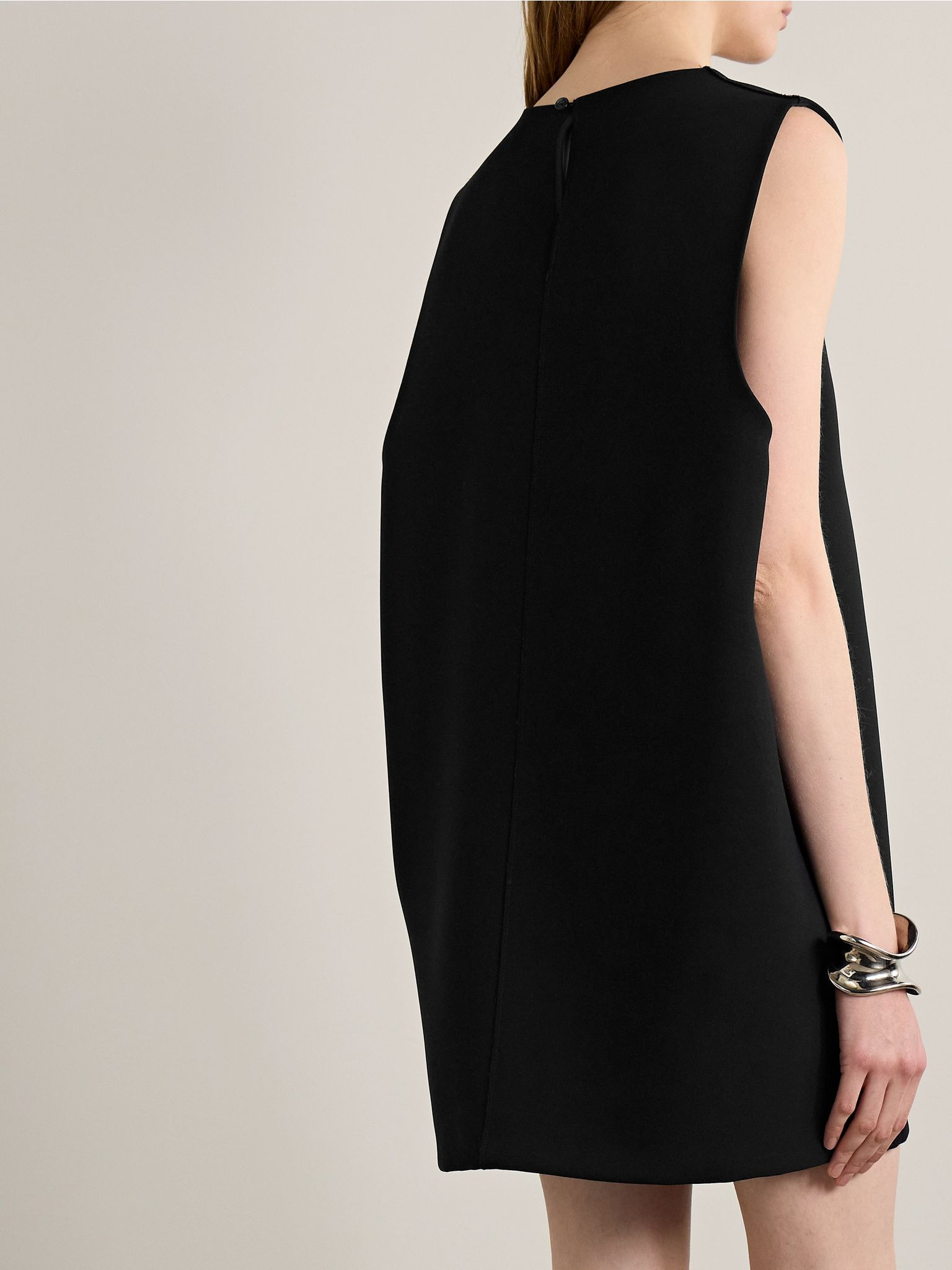 Nyona oversized crepe mini dress Black - 4